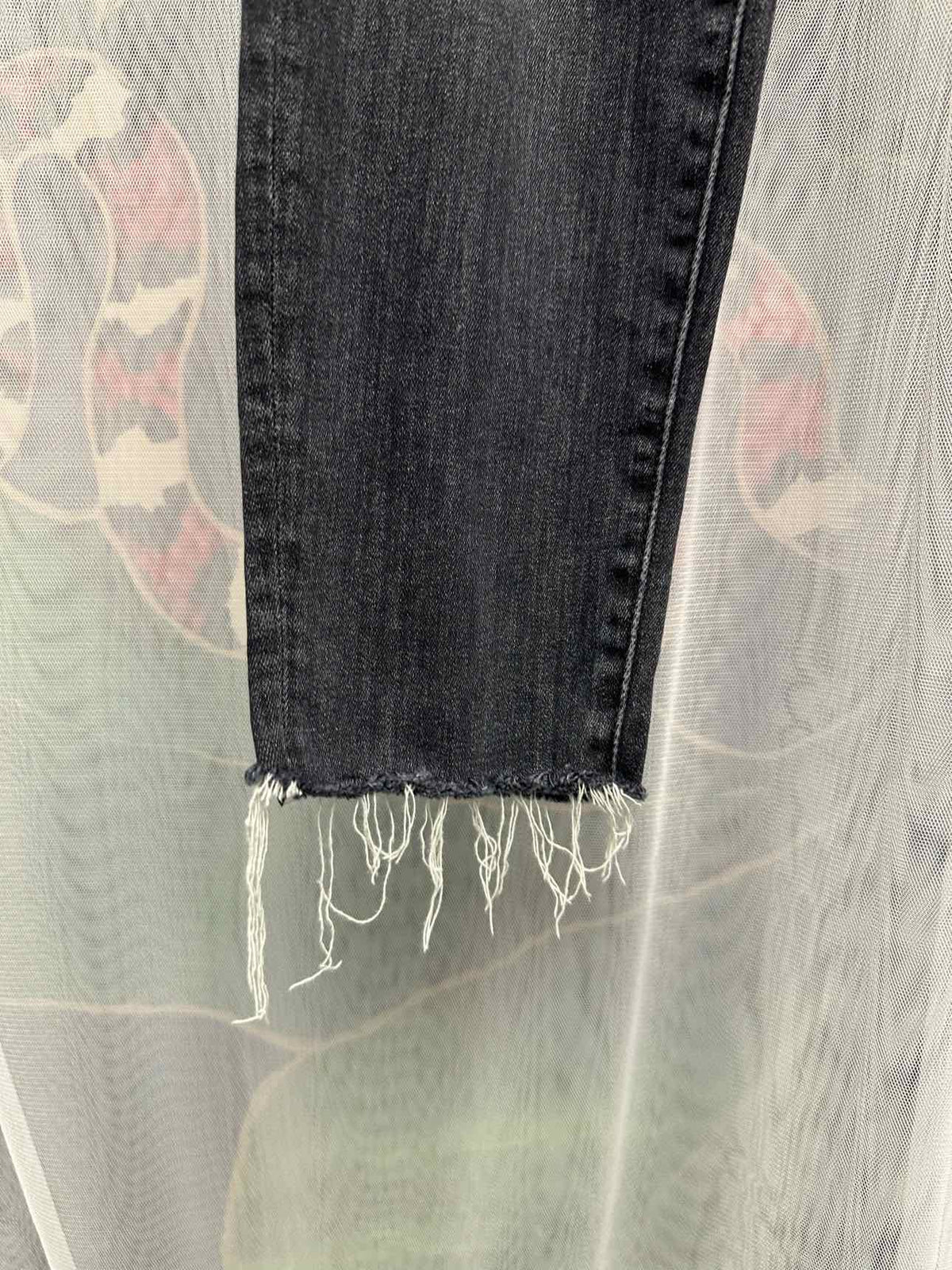 Mother High Waist Looker Ankle Fray Skinny Fit Size 31 Black Pants