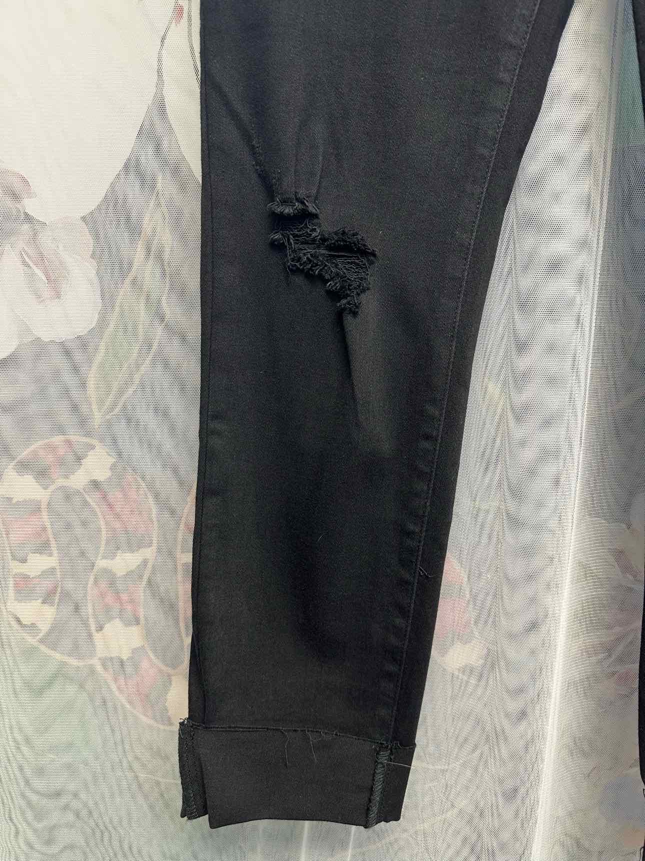 Judy Blue NEW NWT Garment Dyed Cuffed Distressed Slim Midrise 7/28 Black Jeans