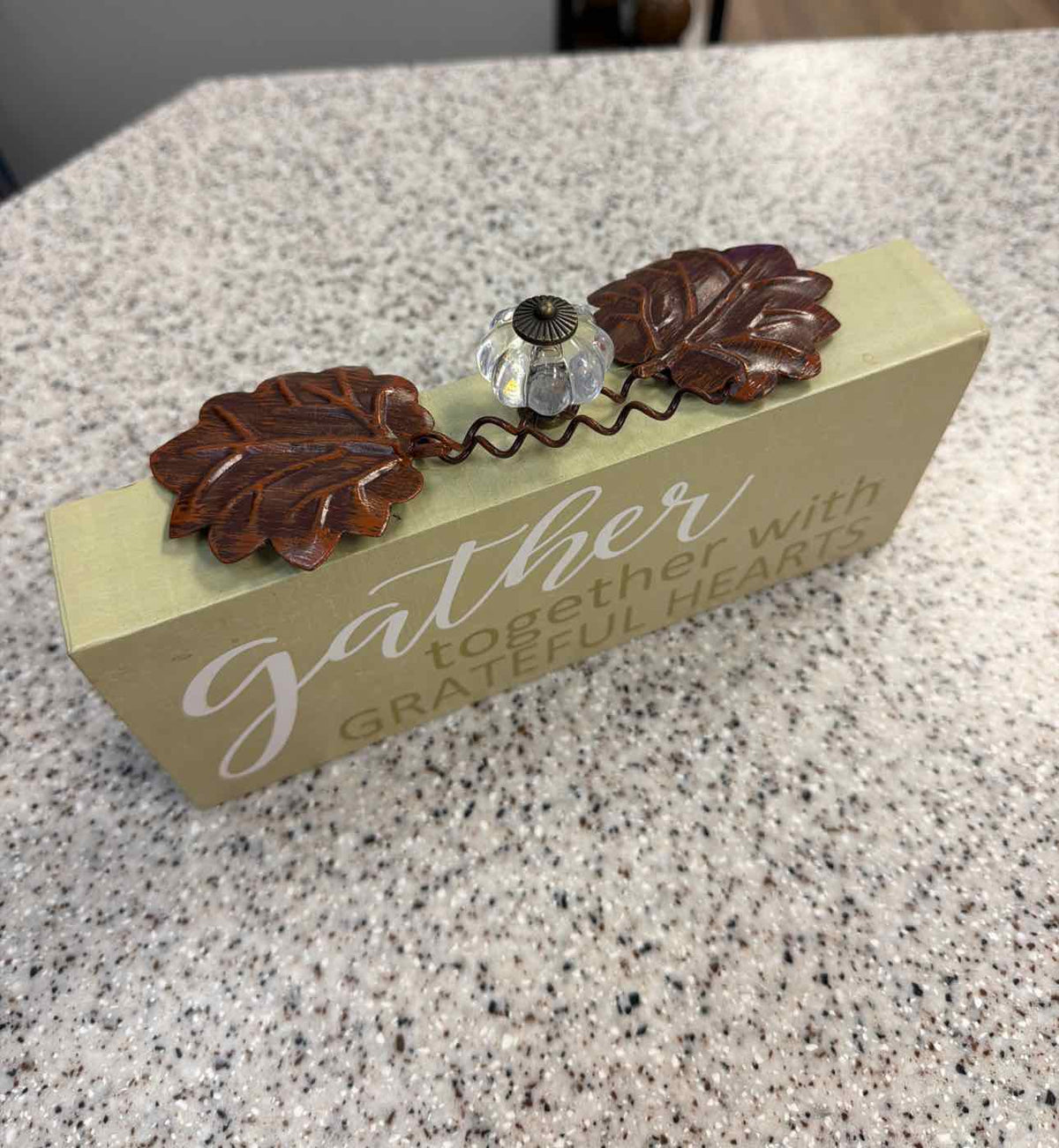 Young's Inc. Gather Together with Grateful Hearts Wood Plaque Home Decor