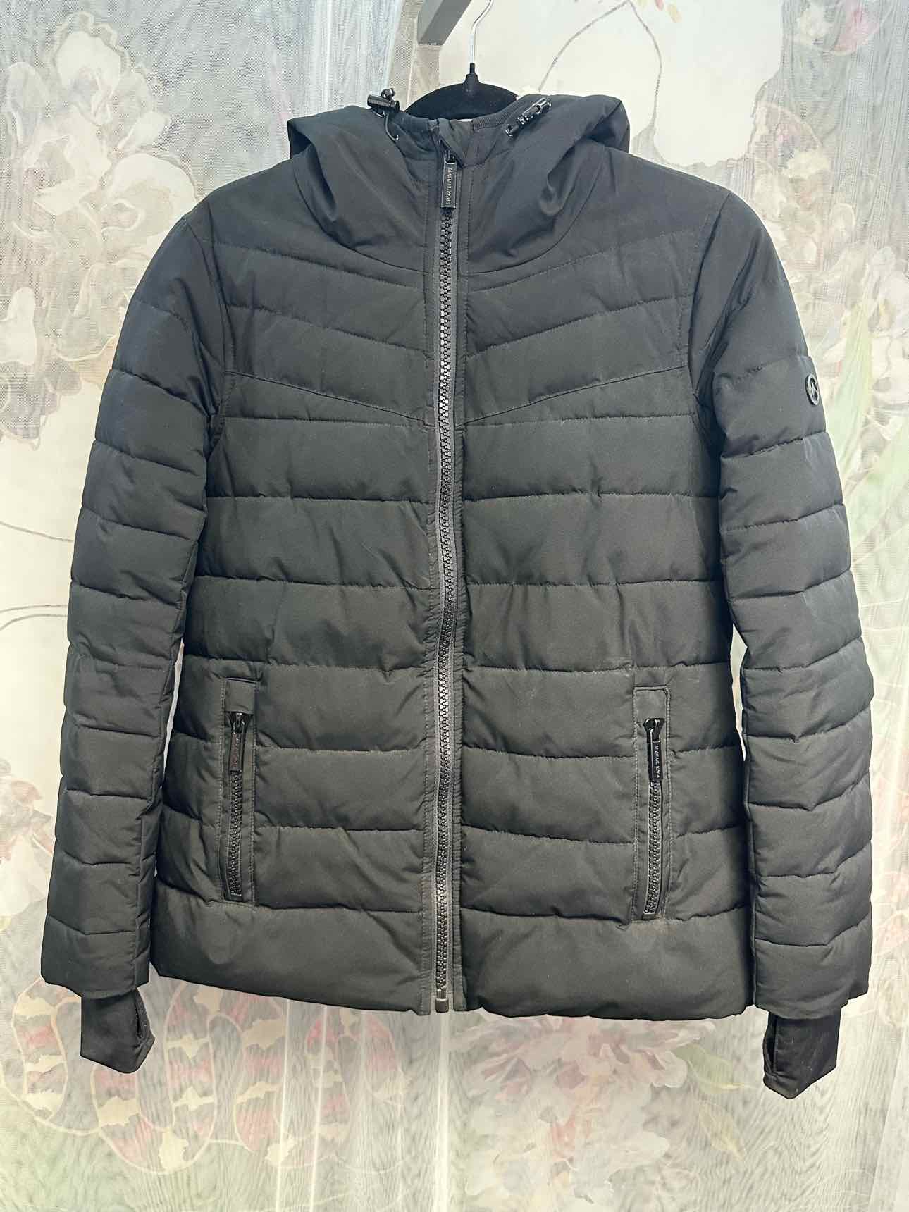 Michael Michael Kors Sherpa Lined Hood Zip Up Small Black Quilted Puffer Coat