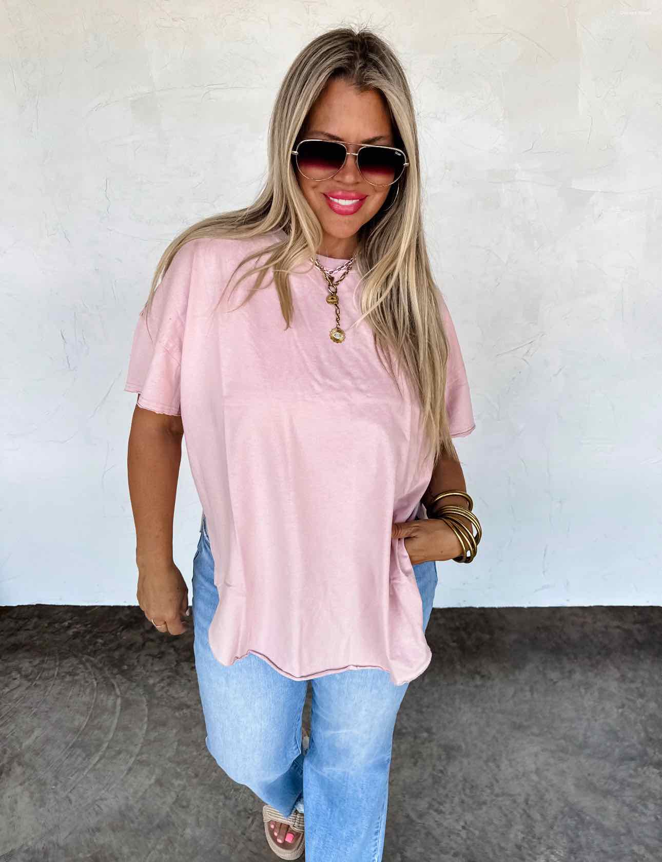 Joey Washed Boyfriend Tee Cotton Tshirt Oversized Slouchy Top