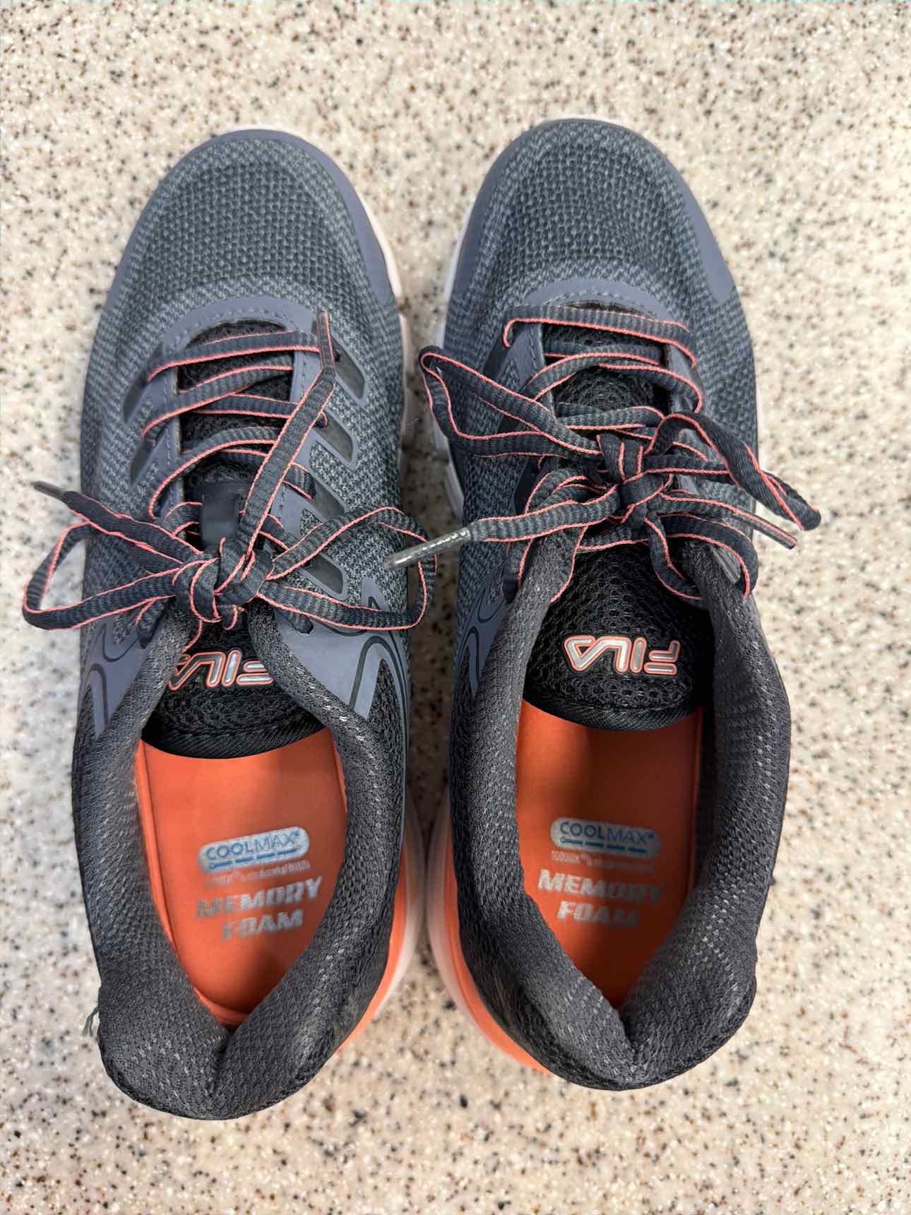 Fila Size 7.5 Exolize Athletic Running Sneakers Gray Orange Sneakers