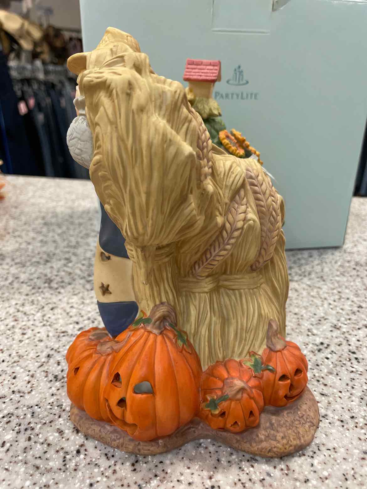 Partylite VINTAGE Ceramic Scarecrow Family Tealight Holder P7323 NEW