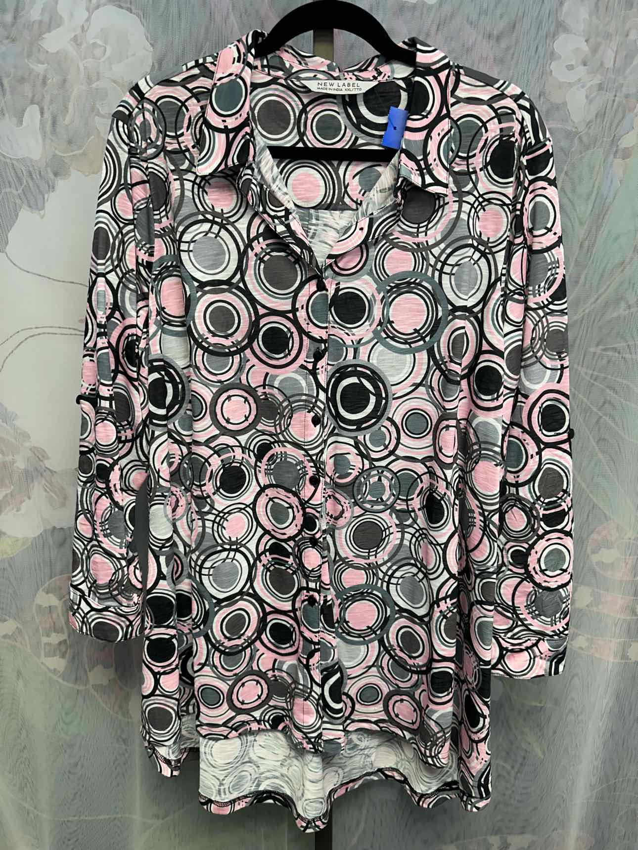 New Label Size 2X Pink/Grey Top