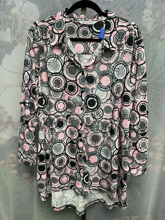 New Label Size 2X Pink/Grey Top