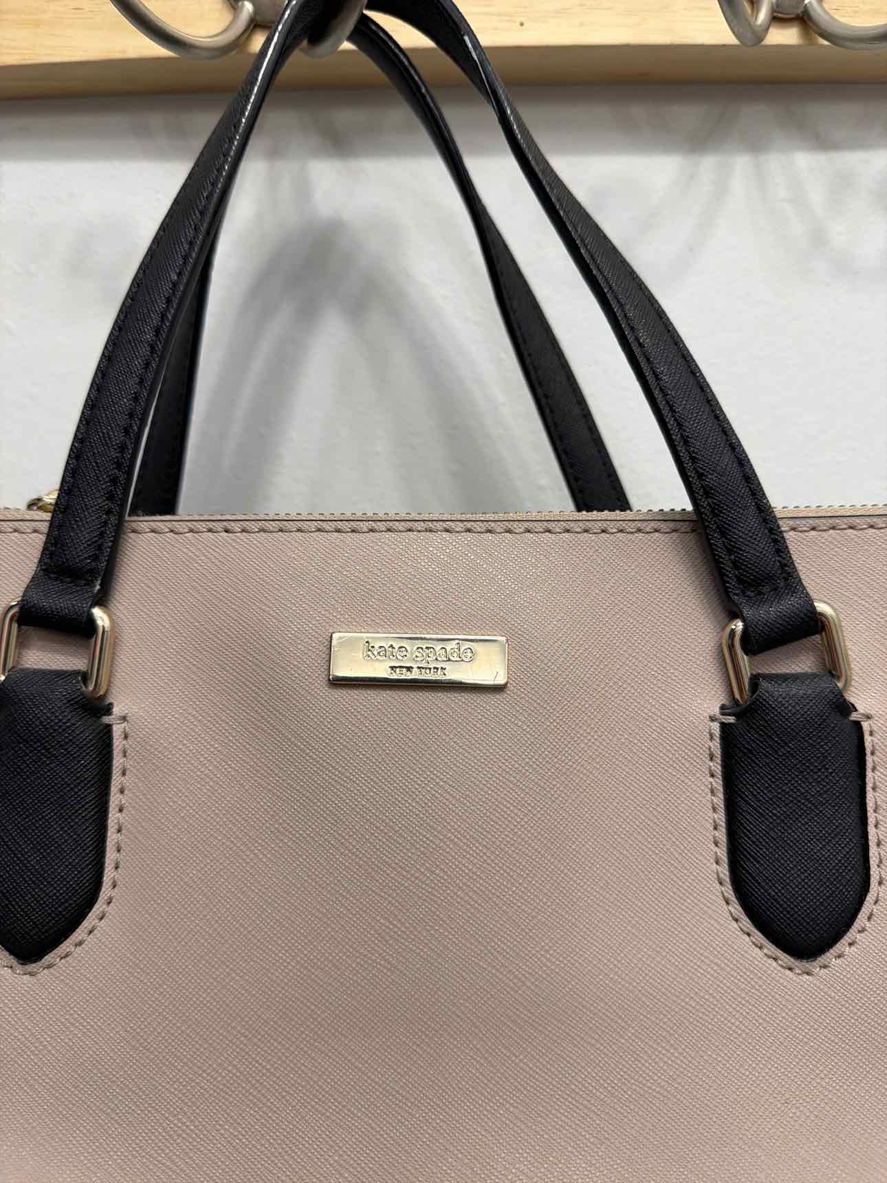Kate Spade Leighann Laurel Way Leather 2-way Tan and Black Satchel Handbags