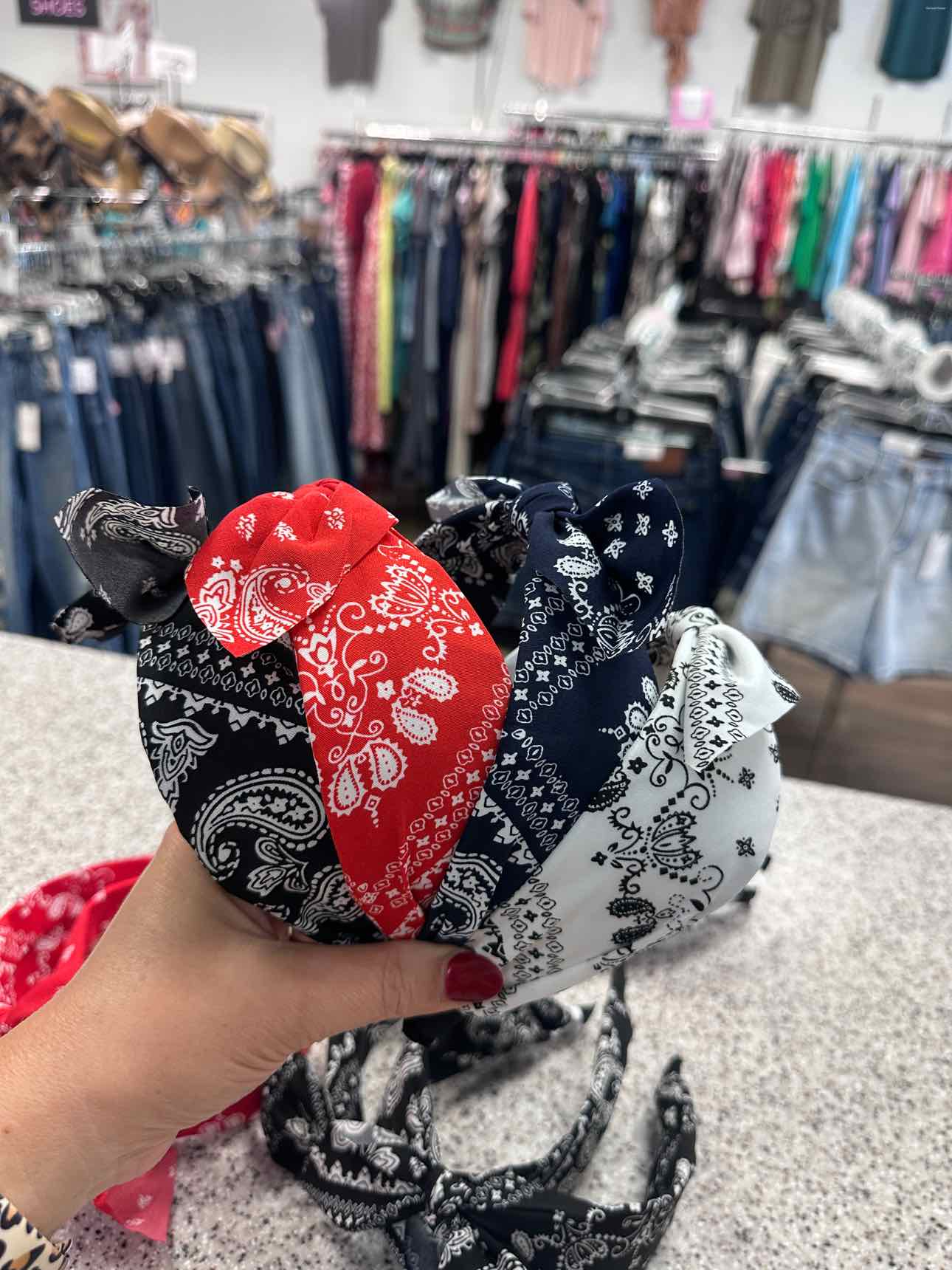 Bandana Paisley Boho Print with Tied Bow Headband