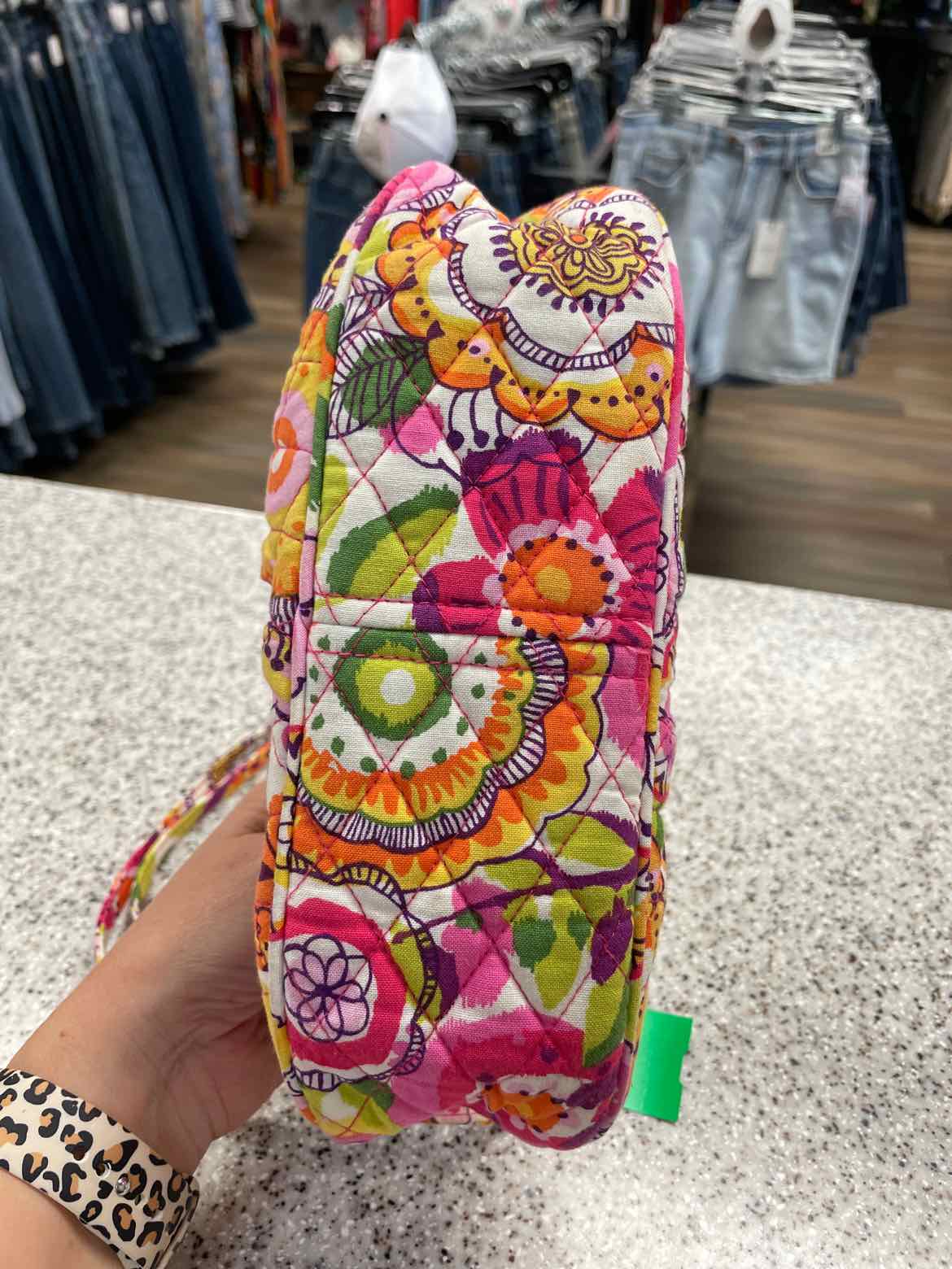Vera Bradley Frannie Crossbody Clementine Quilted Cotton  Floral Print Handbags