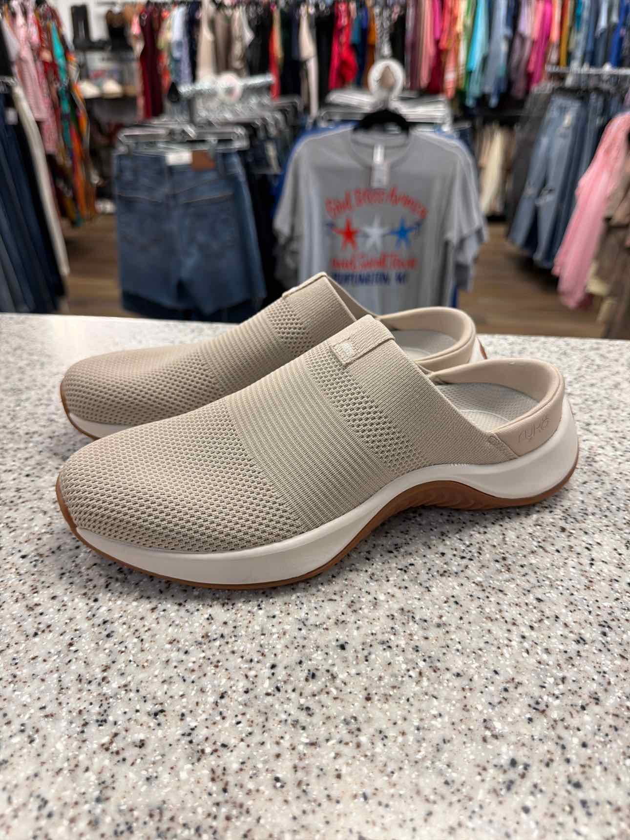 Ryka Size 7 NEW Women's Encore Knit Slip On Mules Sneaker Tan Shoes