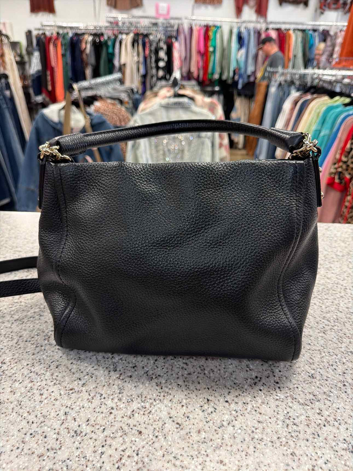 Kate Spade Little Curtis Pebbled Leather Hobo Top Handle Crossbody Black Handbag