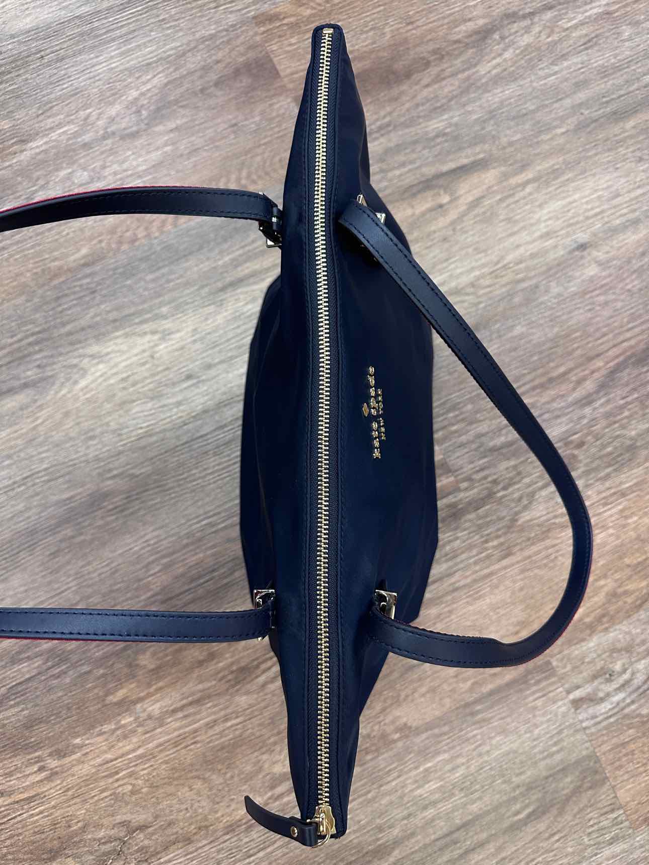 Kate Spade Watson Lane Varsity Stripe Maya Nylon Tote Navy Handbags