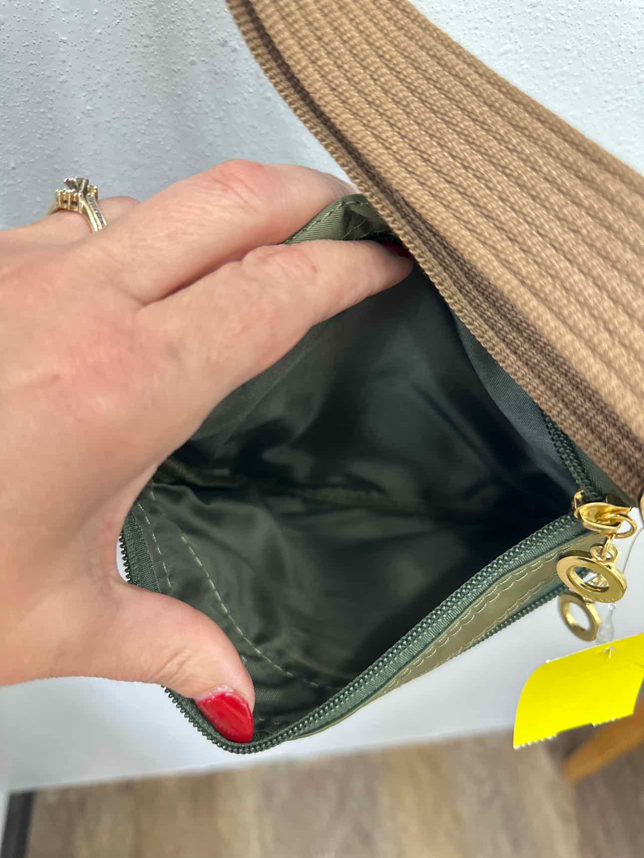 Olive Nylon Double Sided Slim Crossbody Handbags