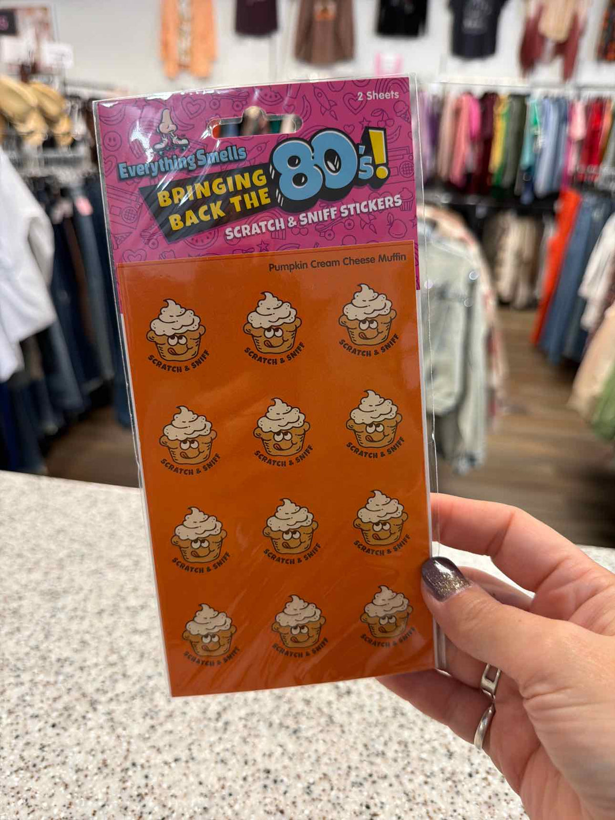 Bring Back the 80's! Scratch & Sniff Stickers 2 Sheets per Pack Stationary