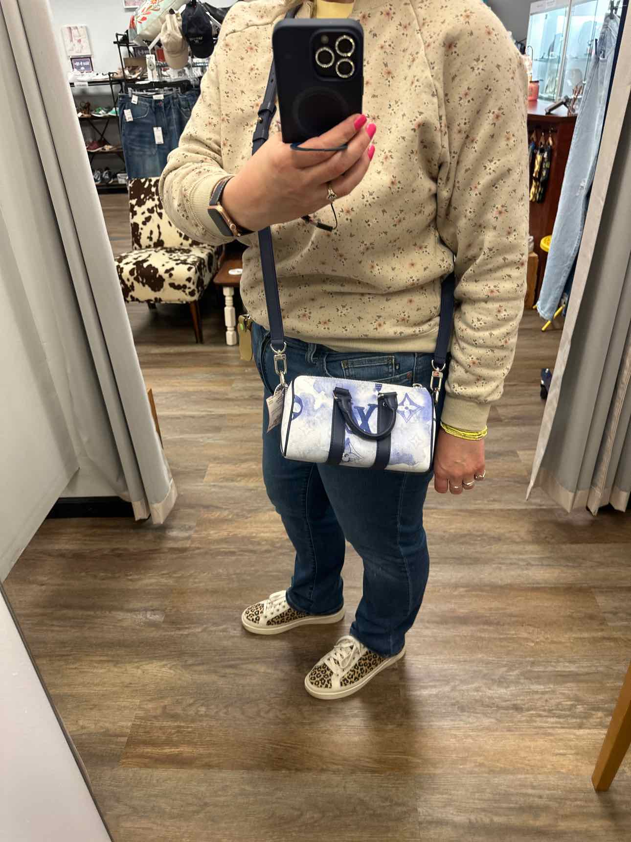 Louis Vuitton Blue Watercolor Mini XS Keepall Bandouliere Handbag with Strap