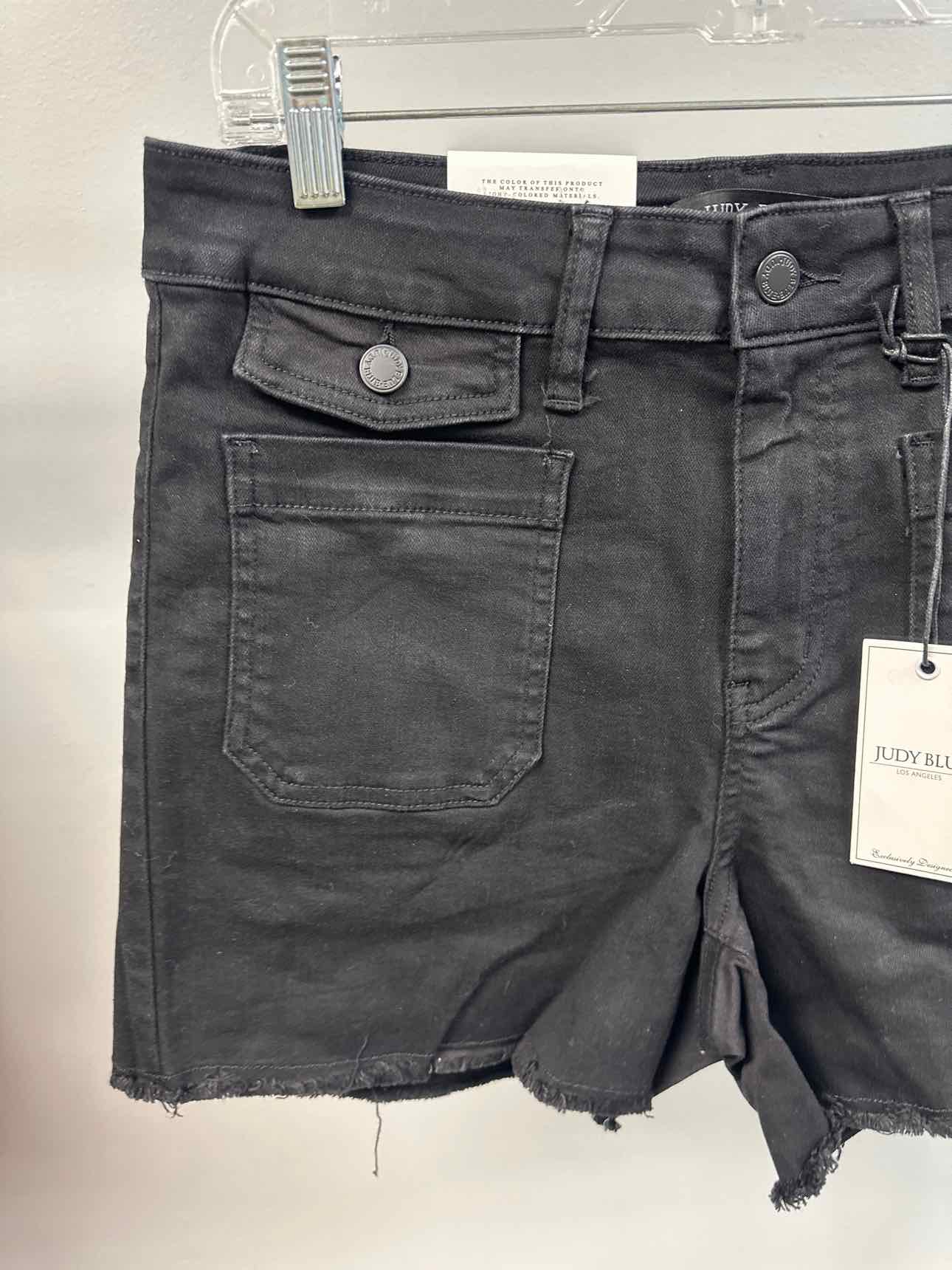 Judy Blue Cargo Patch Pocket Denim Black Shorts