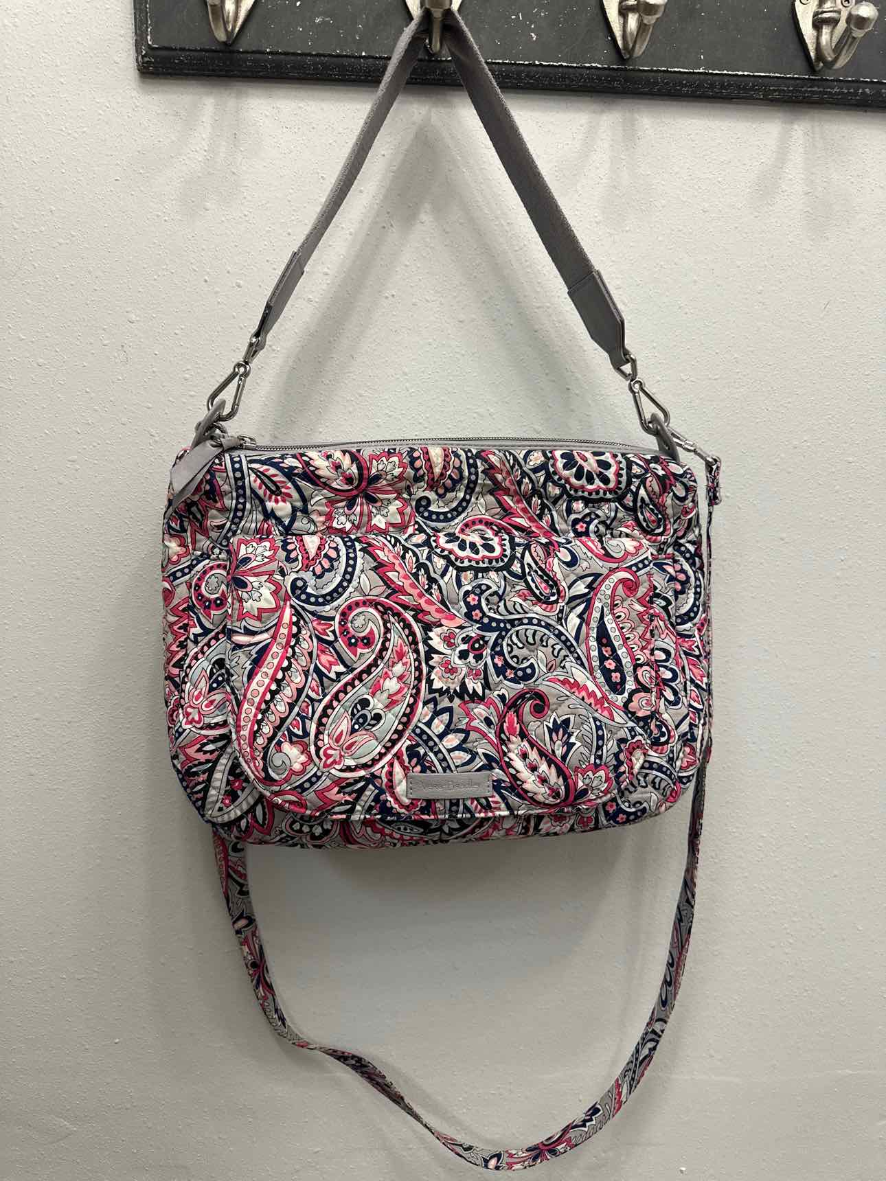 Vera Bradley On the Go Crossbody Gray and Pink Handbags