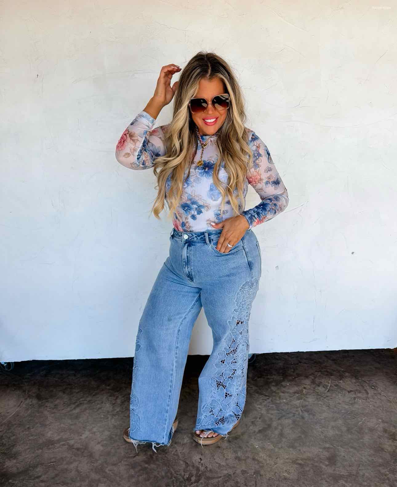 Spring Dress It Up Mesh Long Sleeve Top