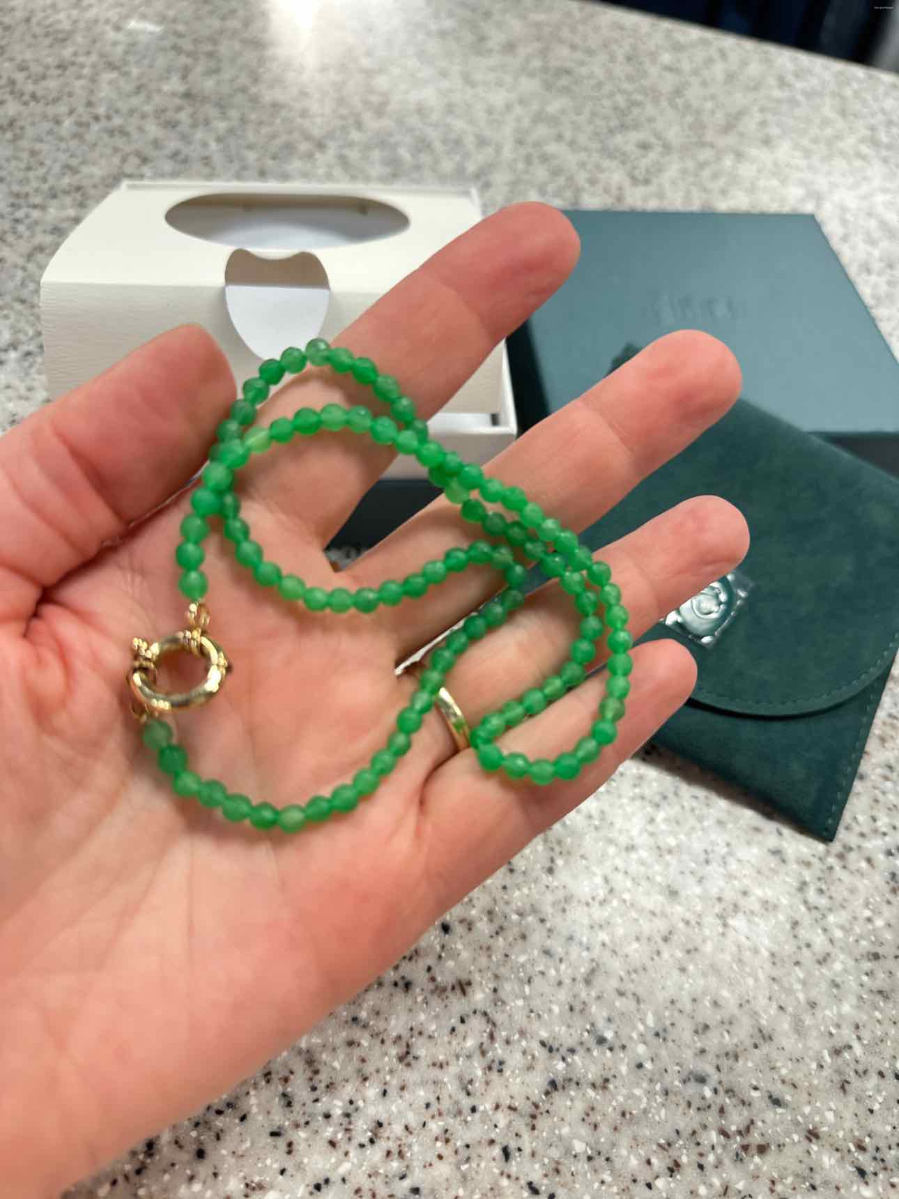 Aurate Size 18" Green/Gold Necklace