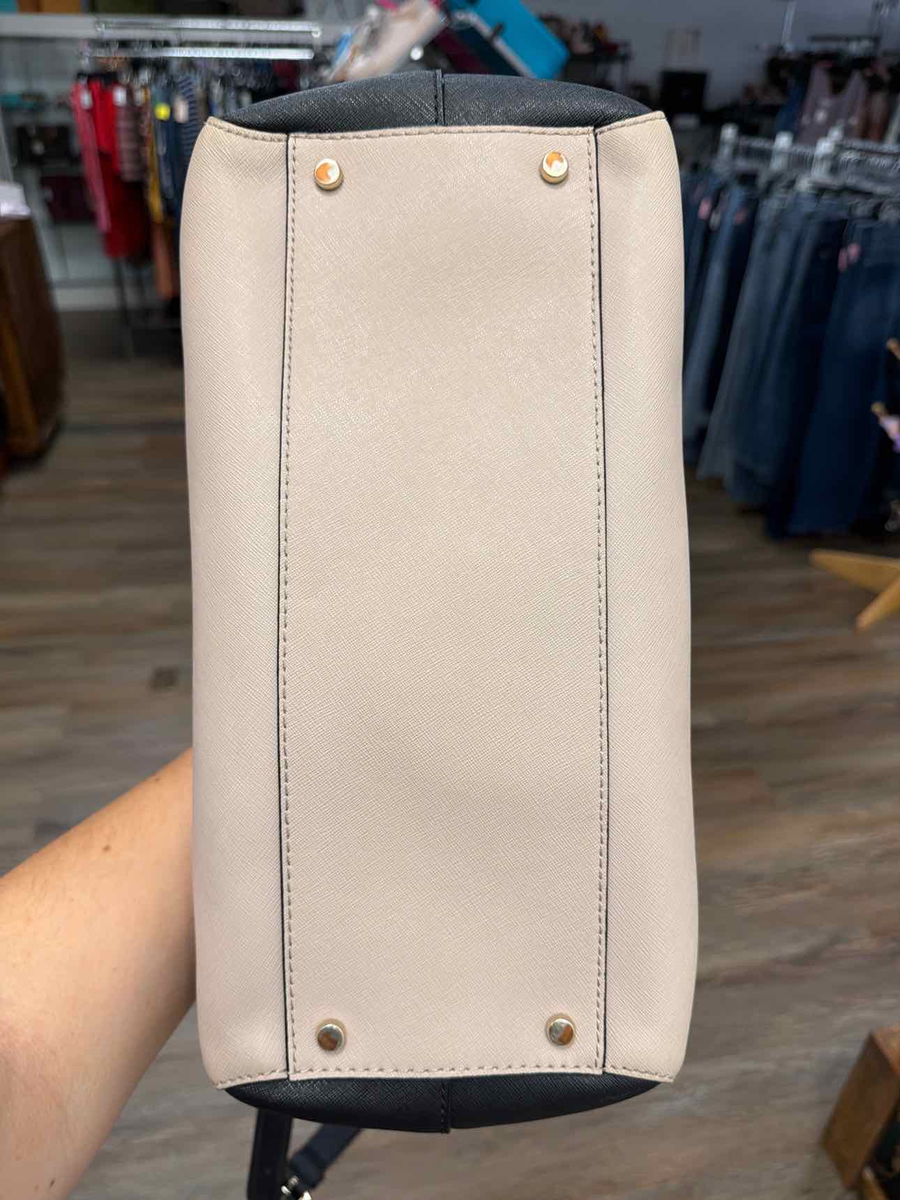 Kate Spade Leighann Laurel Way Leather 2-way Tan and Black Satchel Handbags