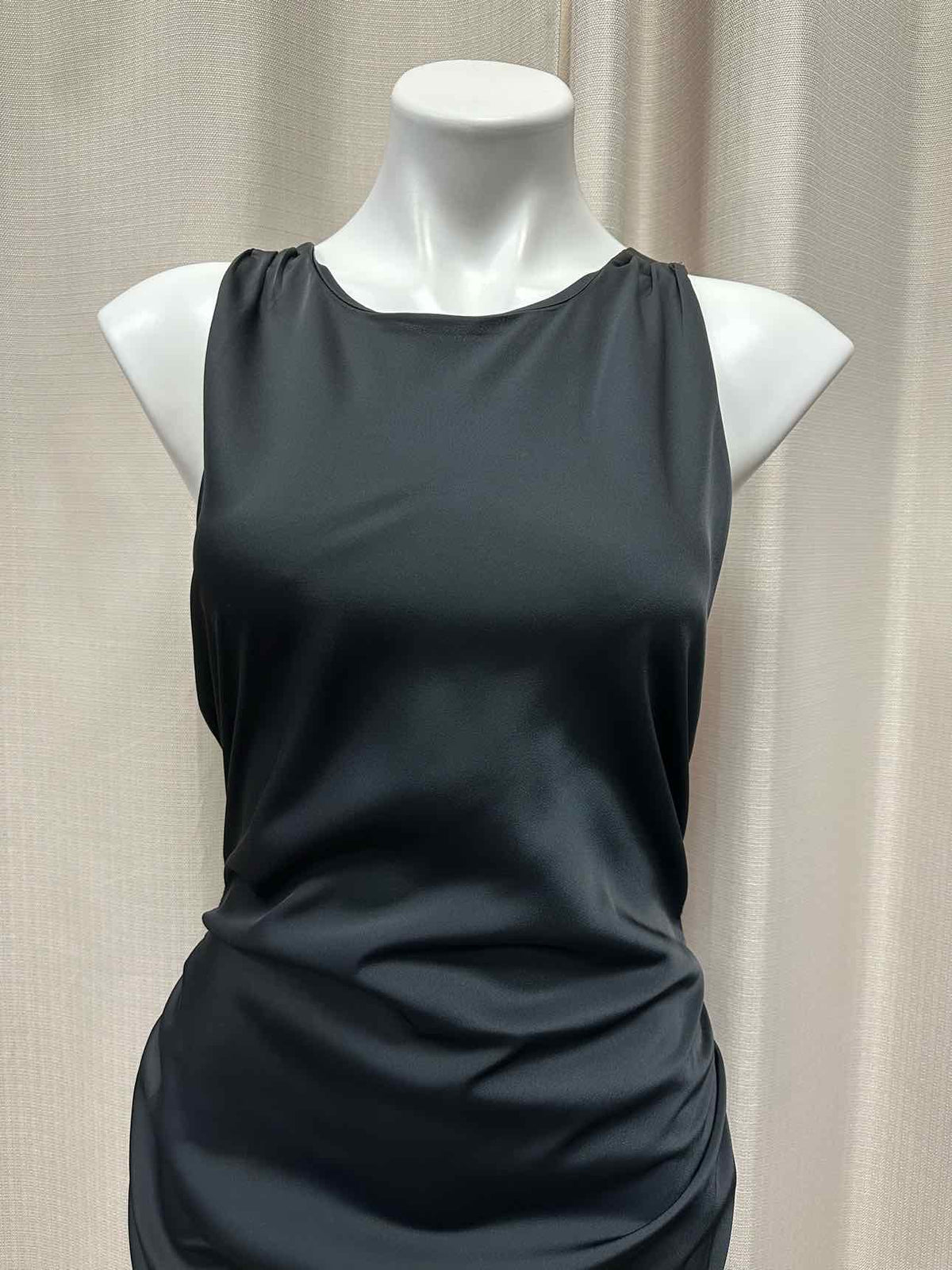 BHLDN NEW NWT Crisscross Ruched Floor Length Floral Size 10 Black Dress