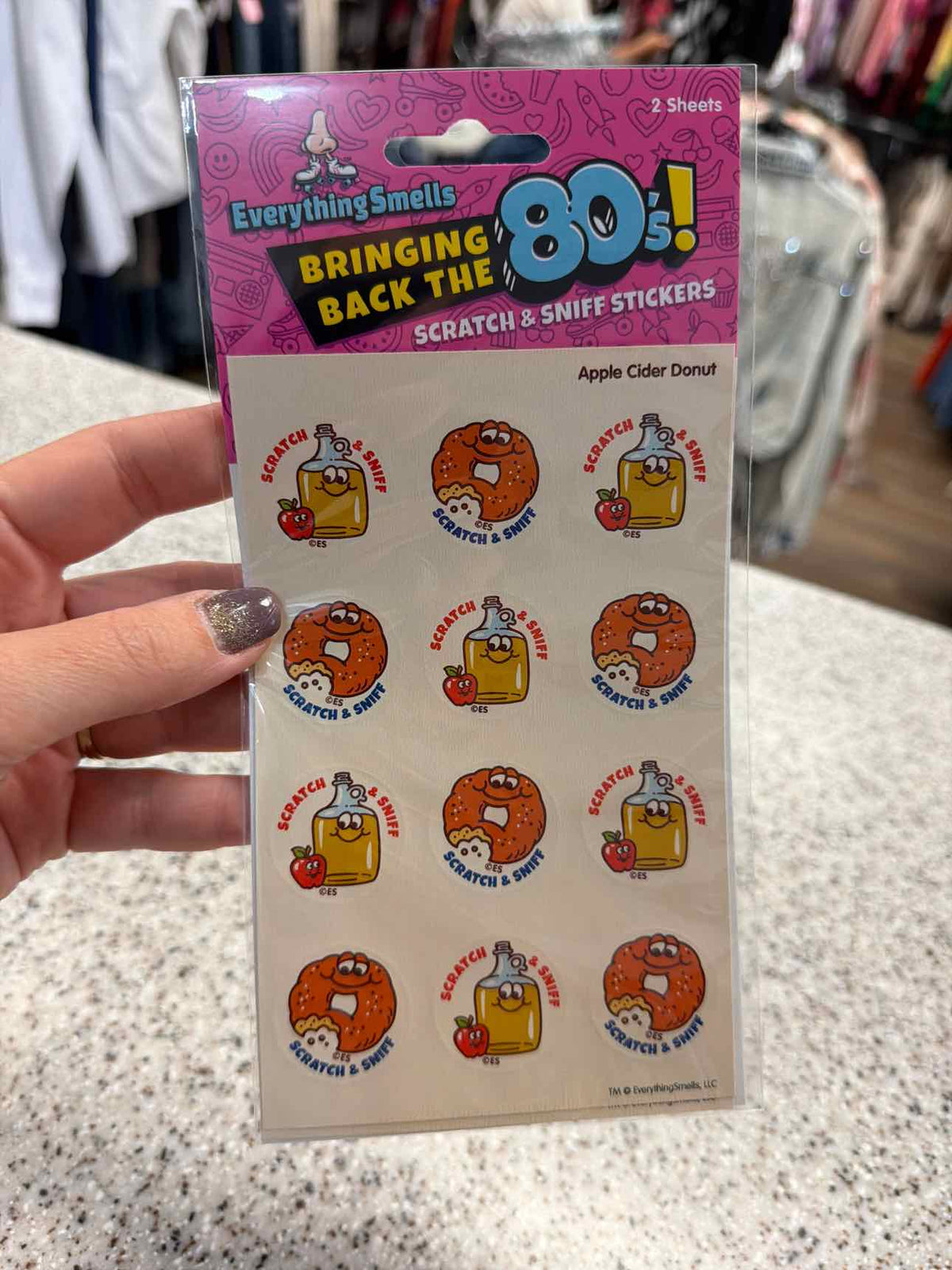Bring Back the 80's! Scratch & Sniff Stickers 2 Sheets per Pack Stationary