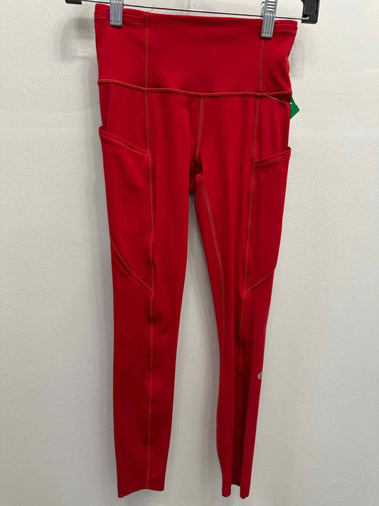 Lululemon Wunder Train High Waist Size 2 Red Leggings