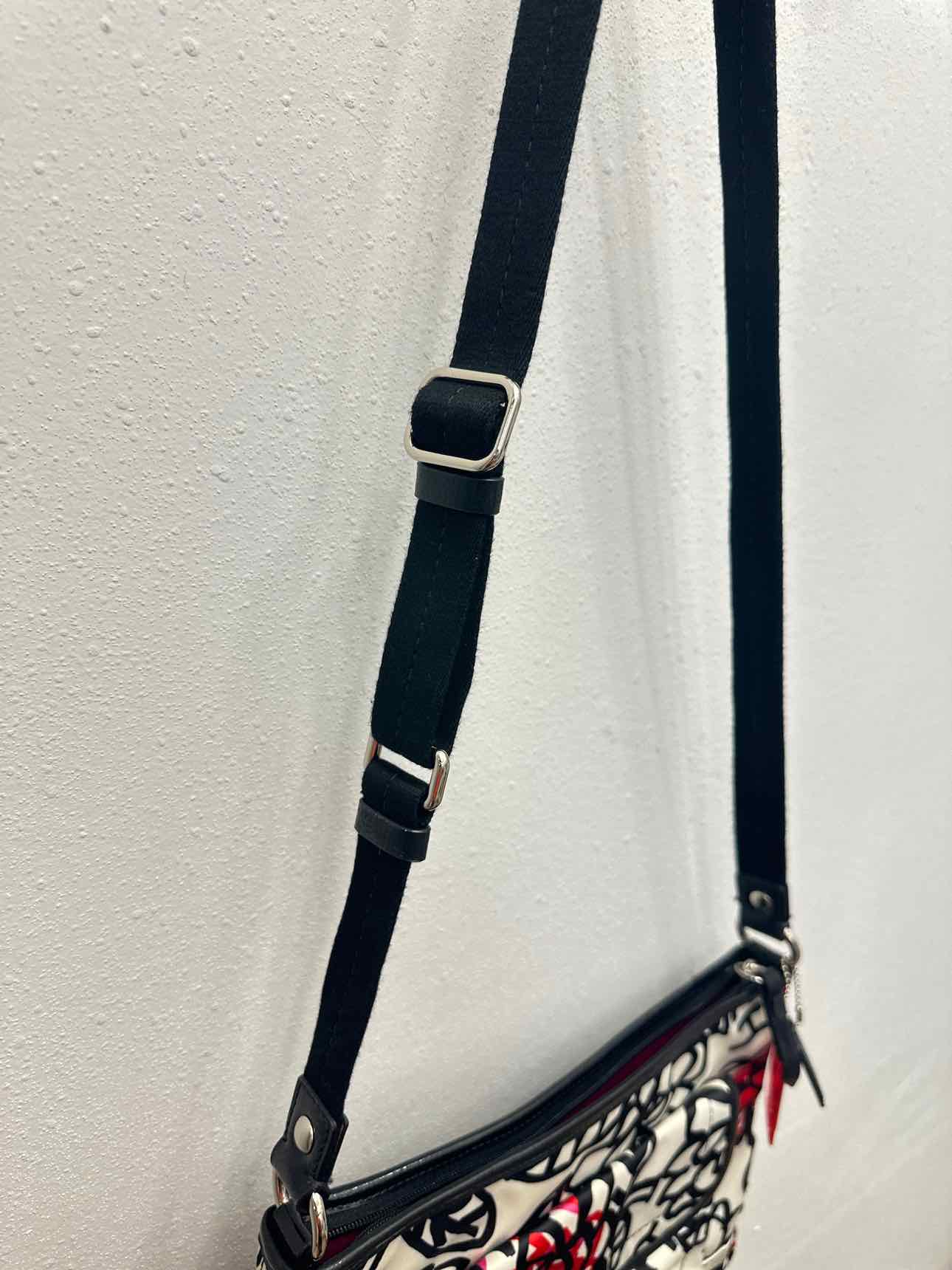 Coach Poppy Graffiti Kyra Messenger Black White Pink Handbag