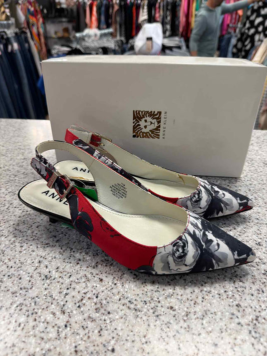 Anne Klein Pointed-Toe Slingback Kitten Heels Size 7 1/2