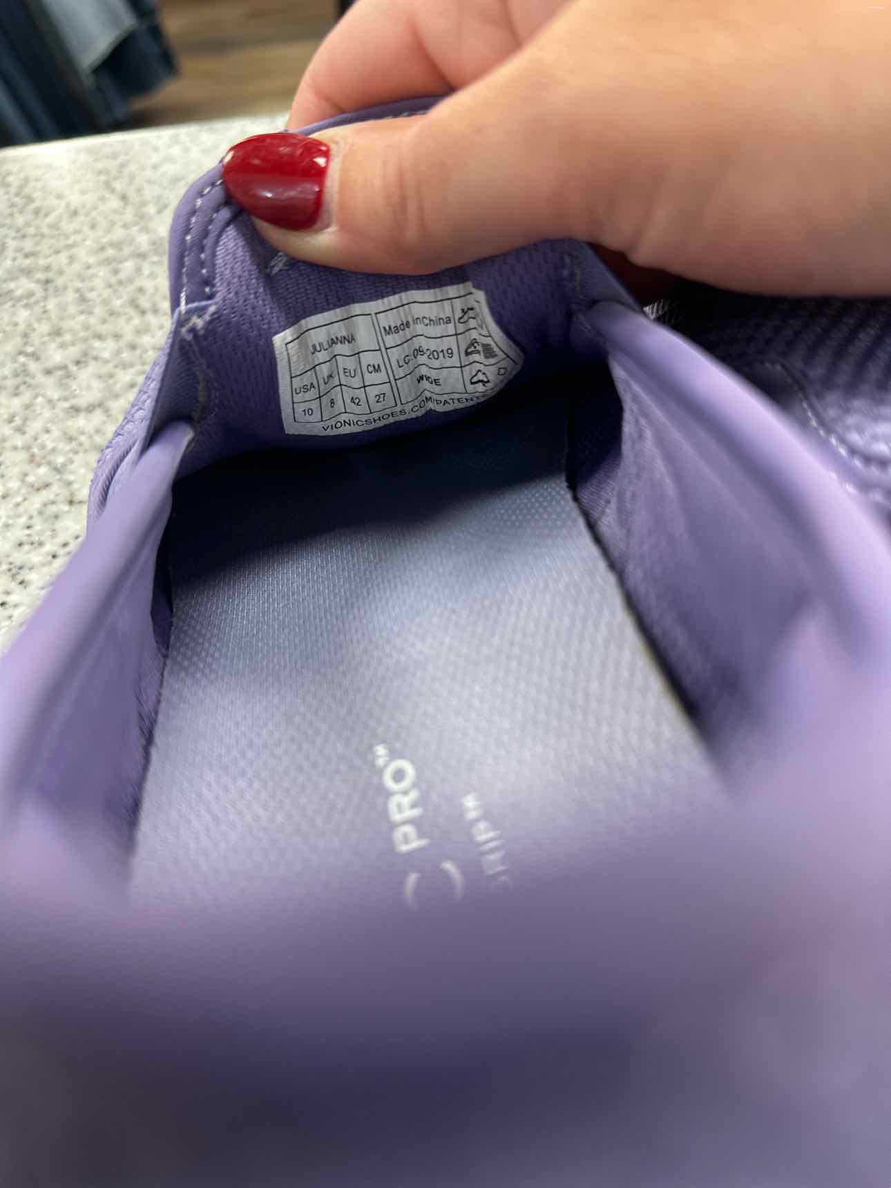 Vionic Size 10 Wide Mesh Julianna Slip On Lavender Sneakers Shoes