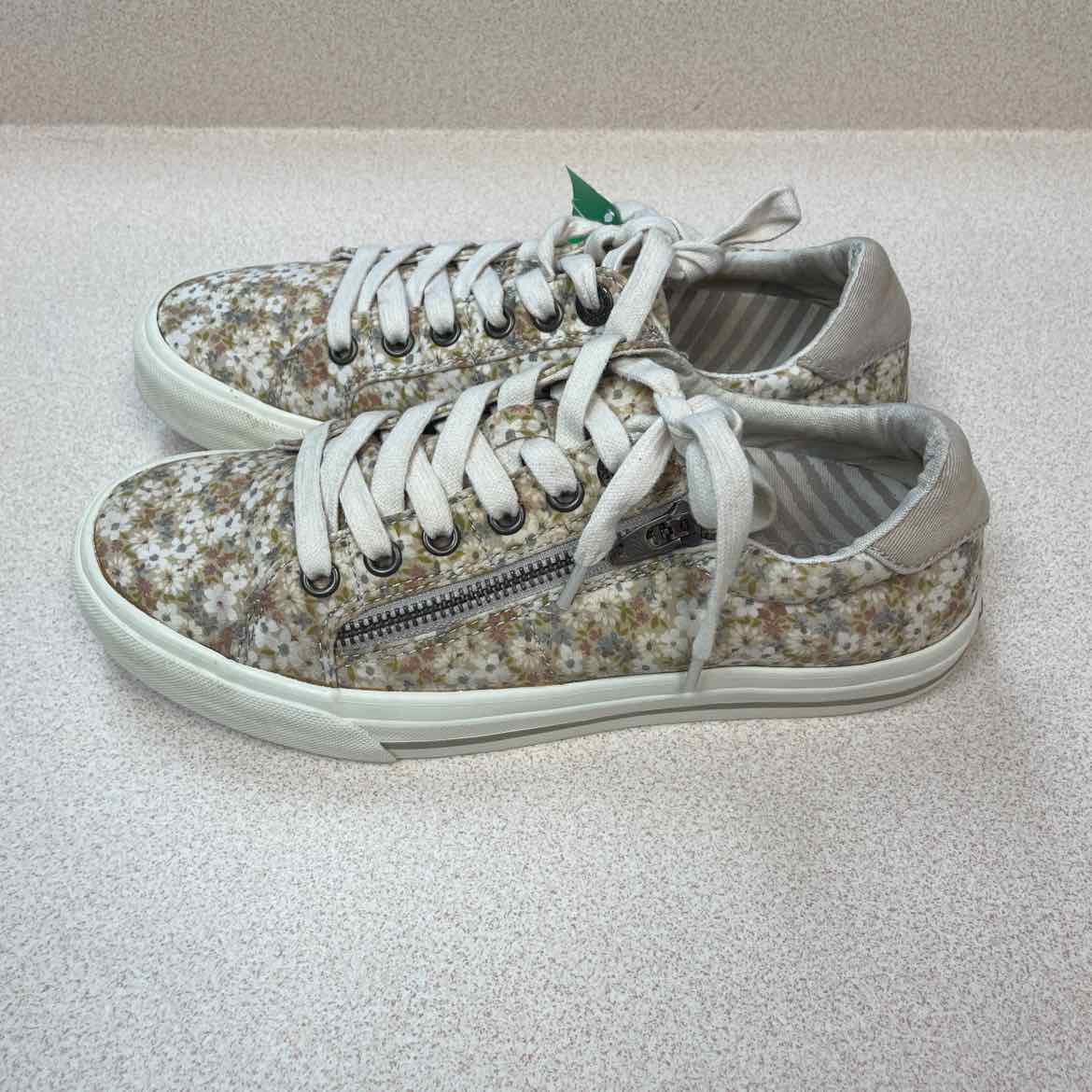Taos Women's Z-Soul Natural Floral Multi Colorway Canvas Sneakers Size 7 1/2