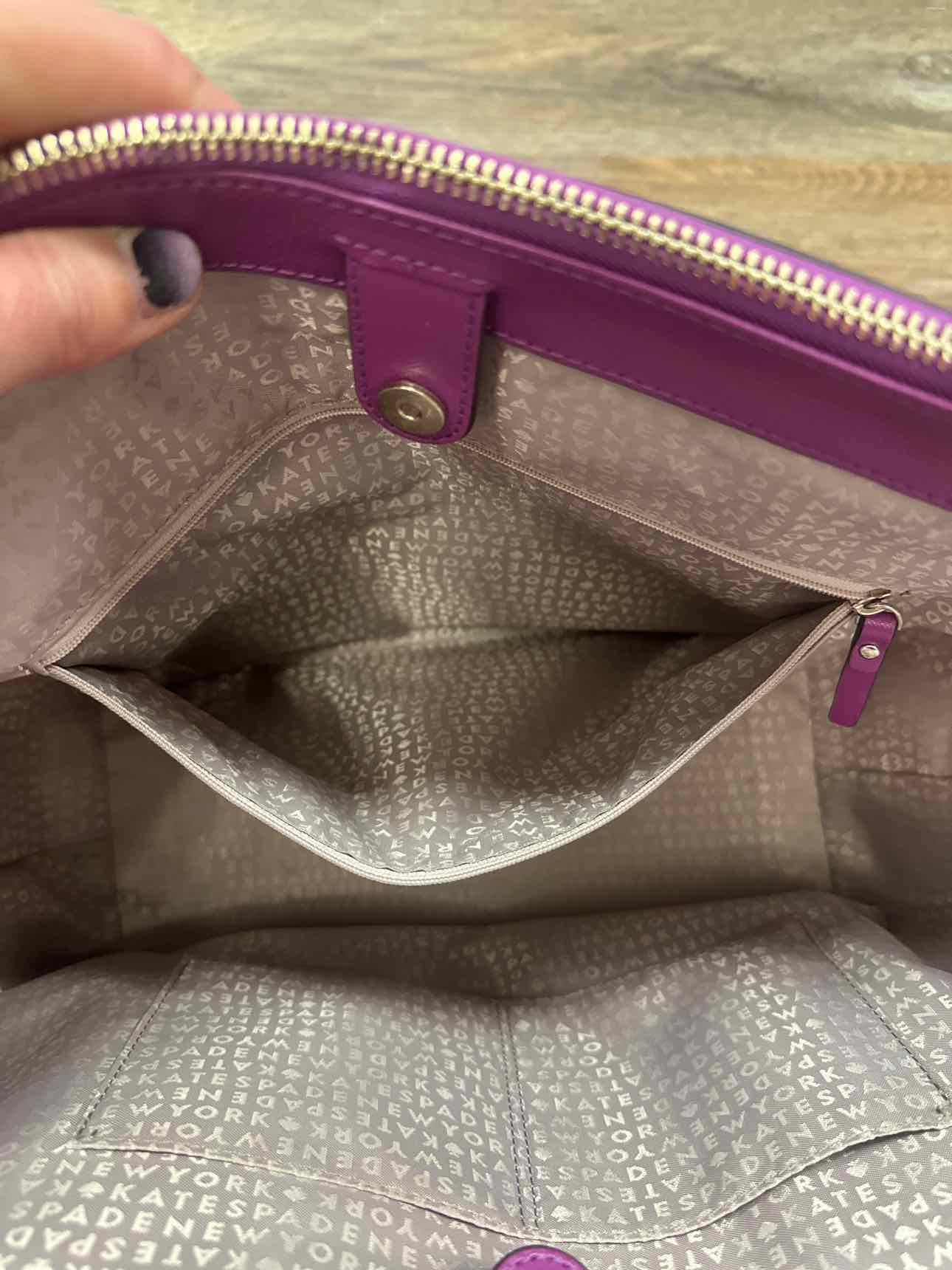 Kate Spade Newbury Lane Briar Saffiano Leather Tote Purple Handbag