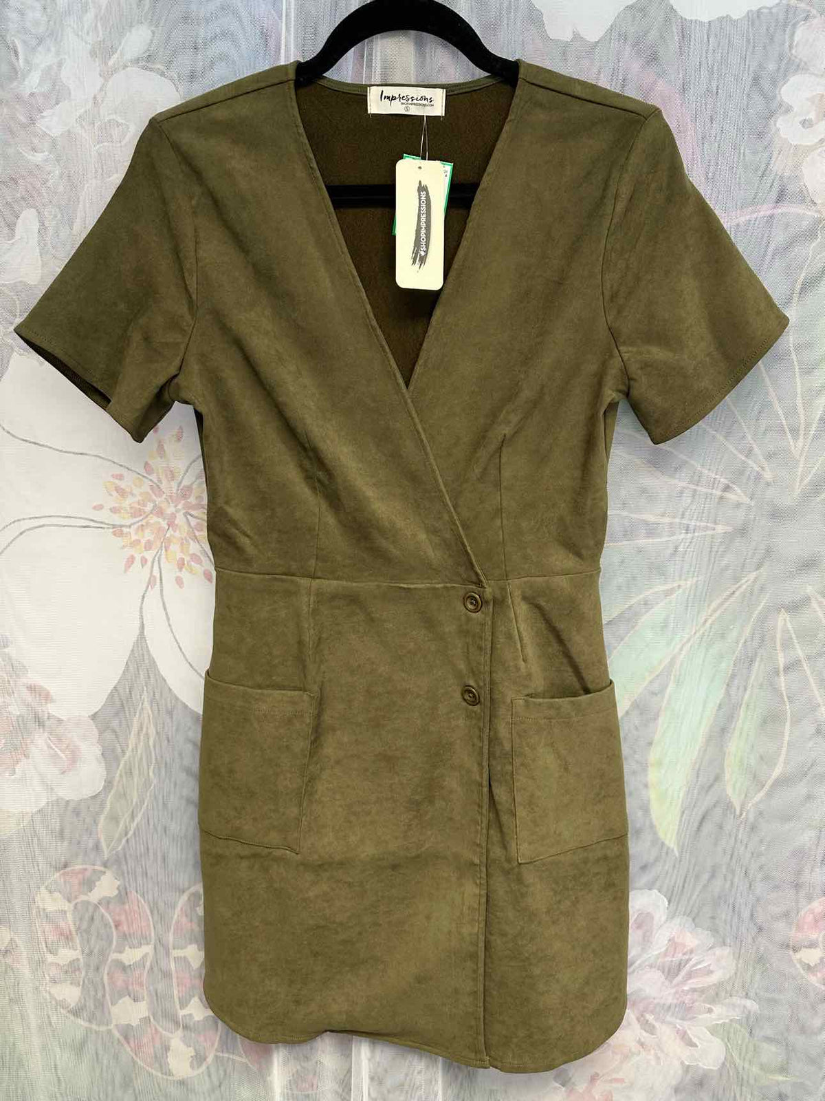 Impressions Size Small Olive Dress
