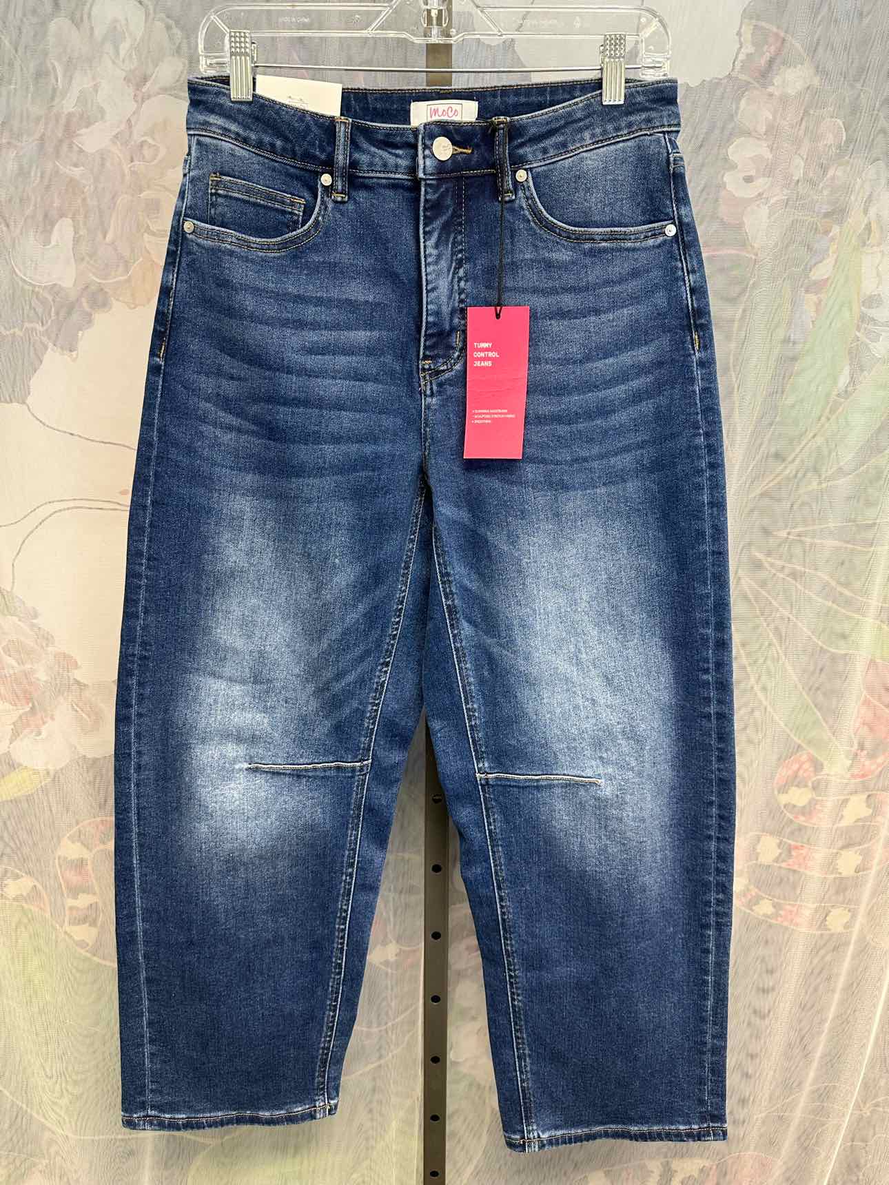 MoCo 9/29 Carefully Curved Slim Tummy Control Barrel Denim Jeans