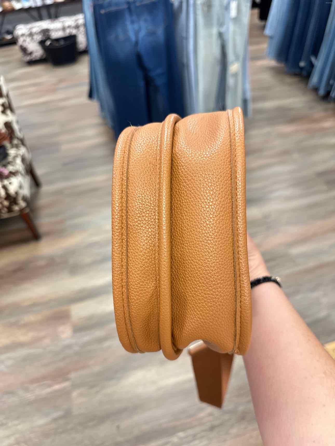 Caramel Brown Faux Vegan Leathre Crossbody Handbags