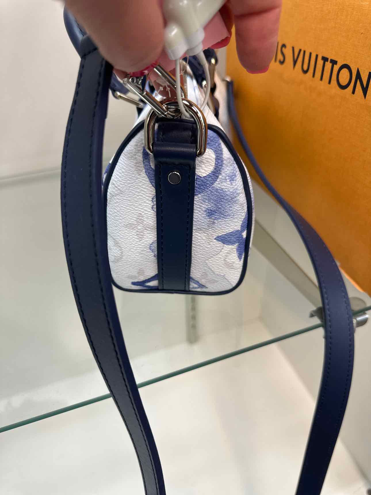 Louis Vuitton Blue Watercolor Mini XS Keepall Bandouliere Handbag with Strap