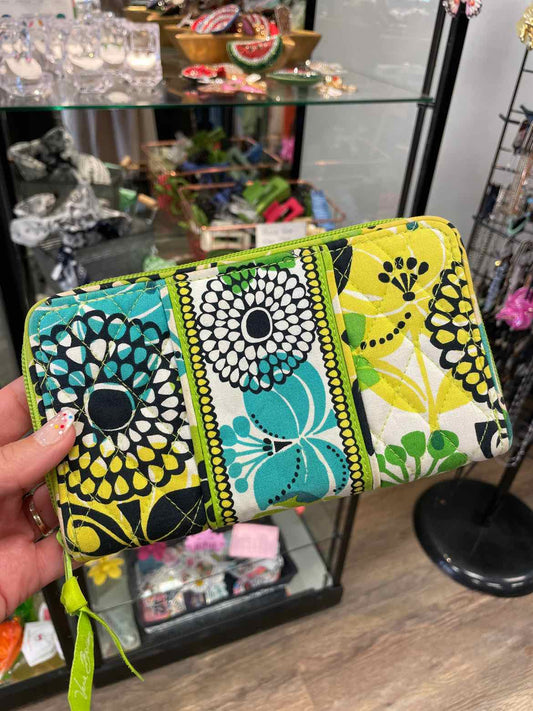 Vera Bradley Retired Print Lime's Up Chartreuse Floral Print Zippy Long Wallet