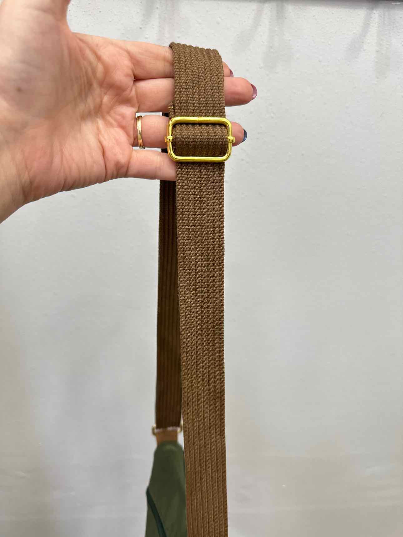 Olive Nylon Double Sided Slim Crossbody Handbags