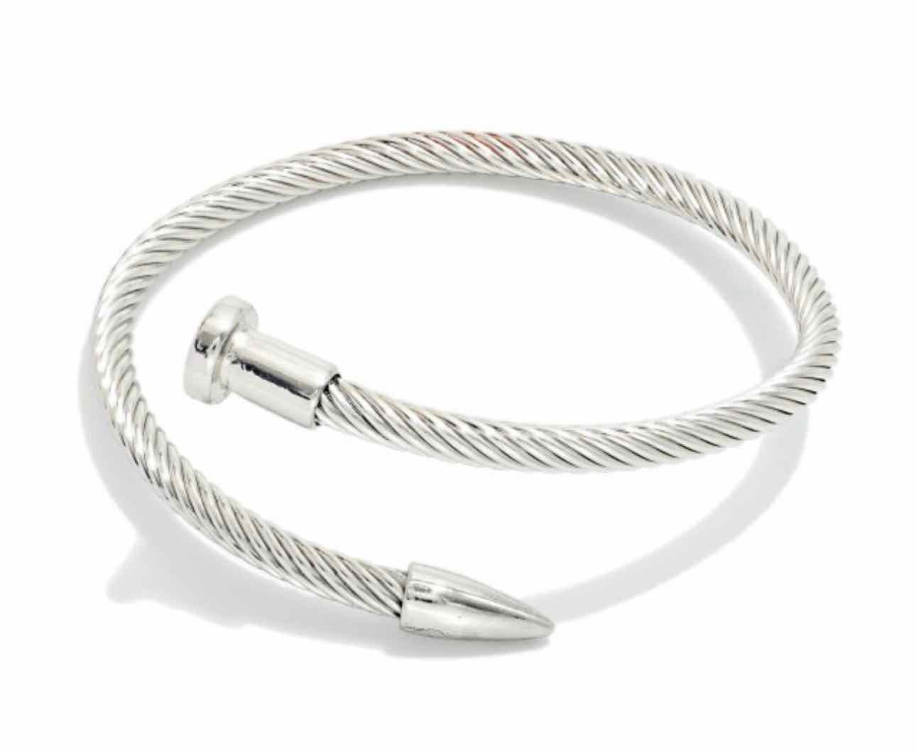 Metal Tone Twisted Nail Cuff Bracelet