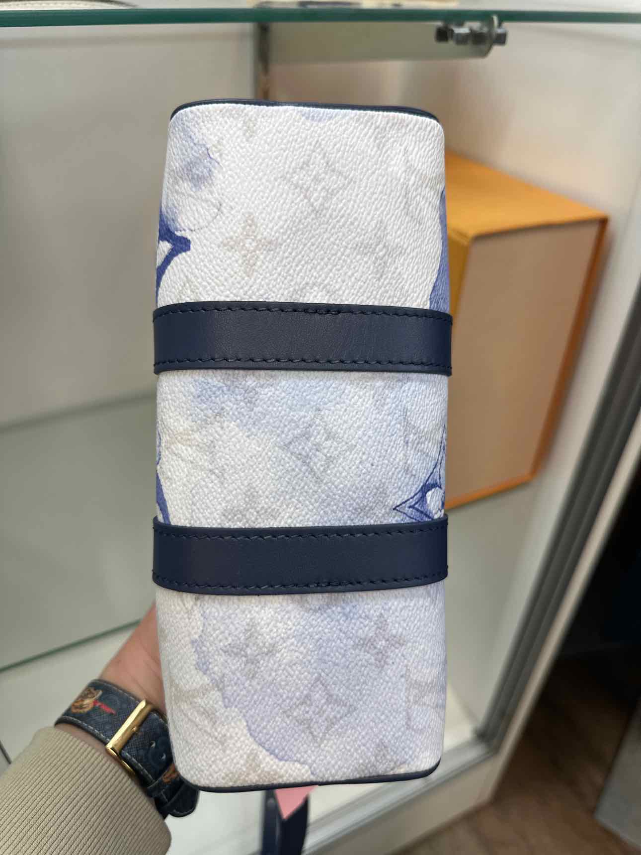 Louis Vuitton Blue Watercolor Mini XS Keepall Bandouliere Handbag with Strap