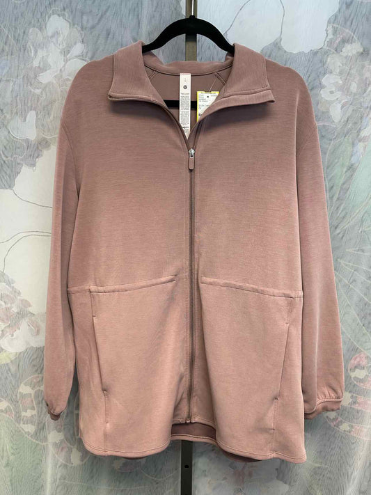 Lululemon Large Tan Scuba Oversized Full Zip Collared Jacket Sweater Athletics
