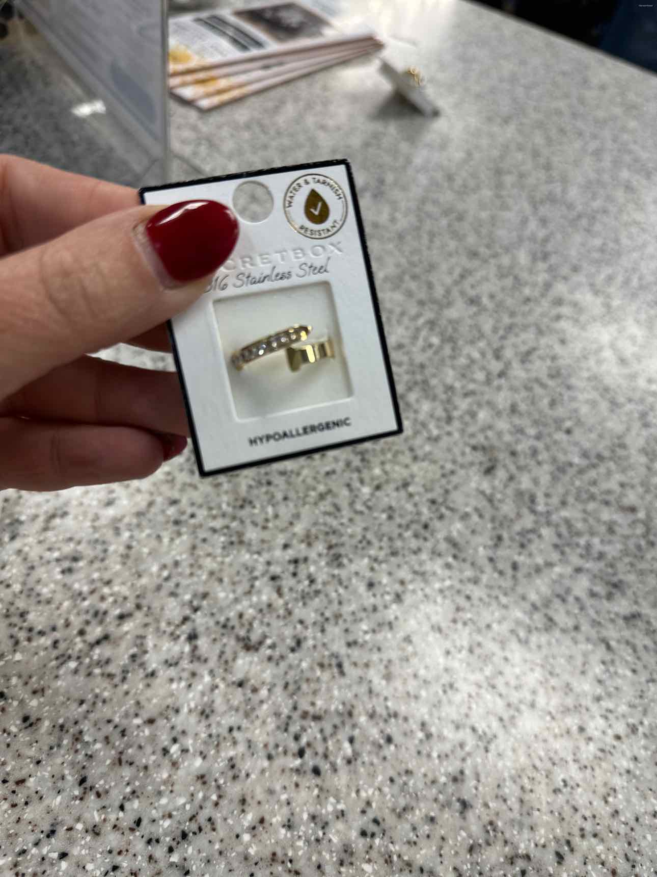 Hypoallergenic Stainless Steel Water Resistant Size 7.5  Ring