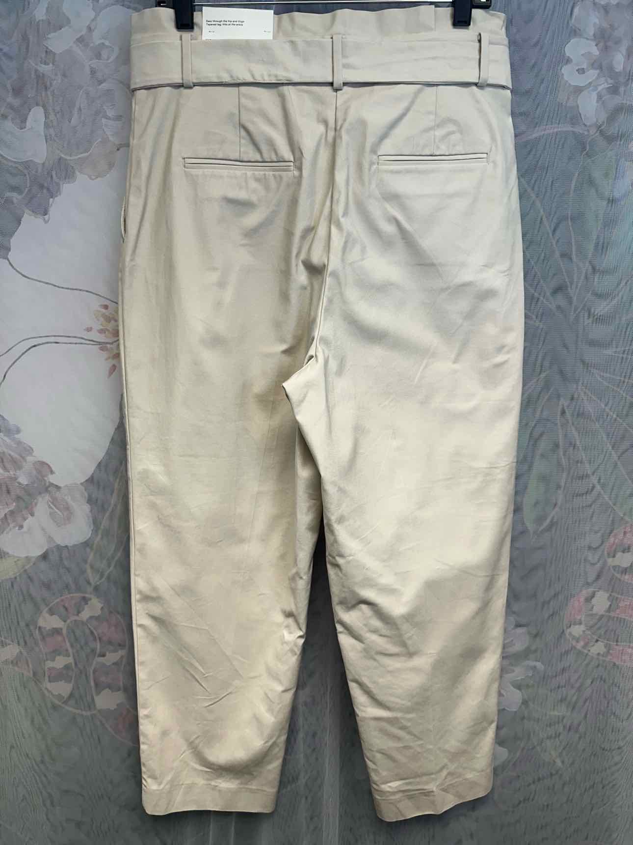 Ann Taylor NEW NWT Paperbag Belted Pleated High Rise Size 10 Cream Pants