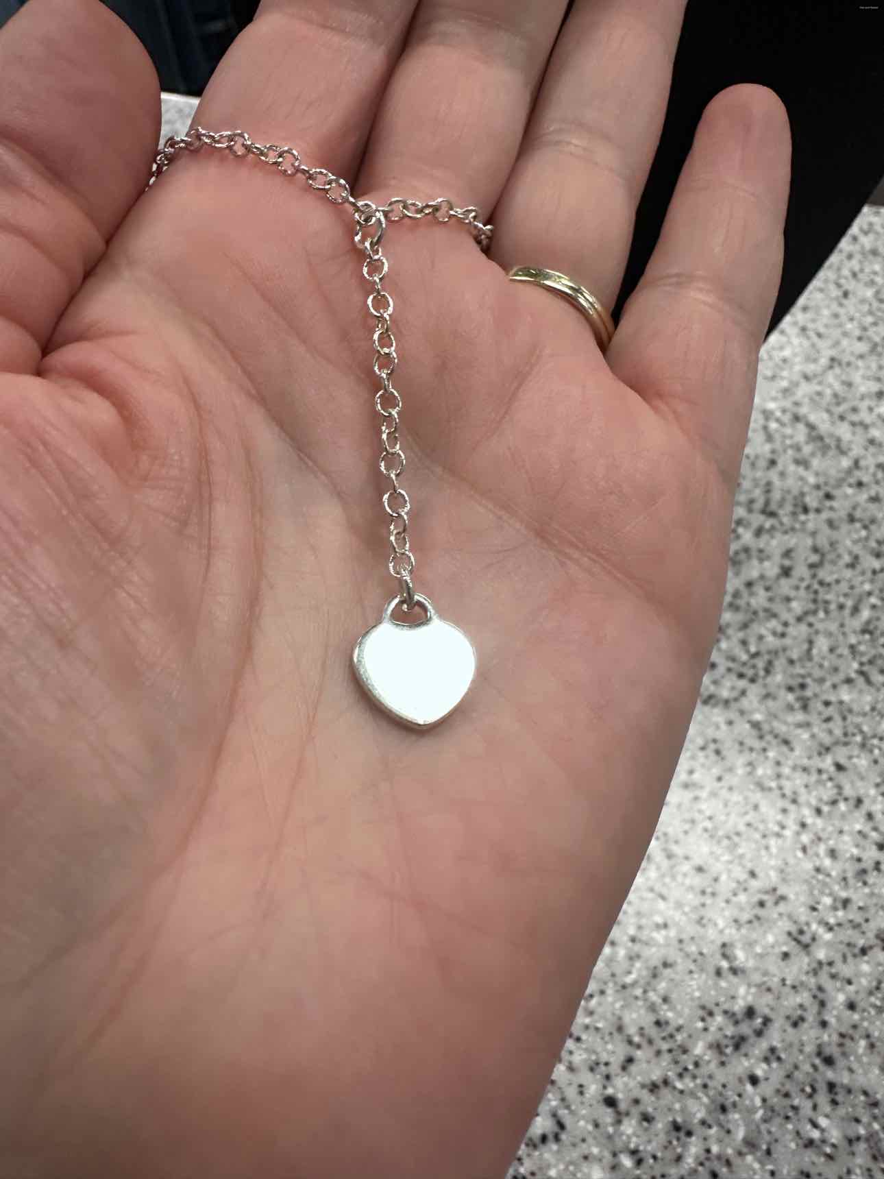 Tiffany & Co. Heart Drop Lariat Sterling Silver18"  Necklace