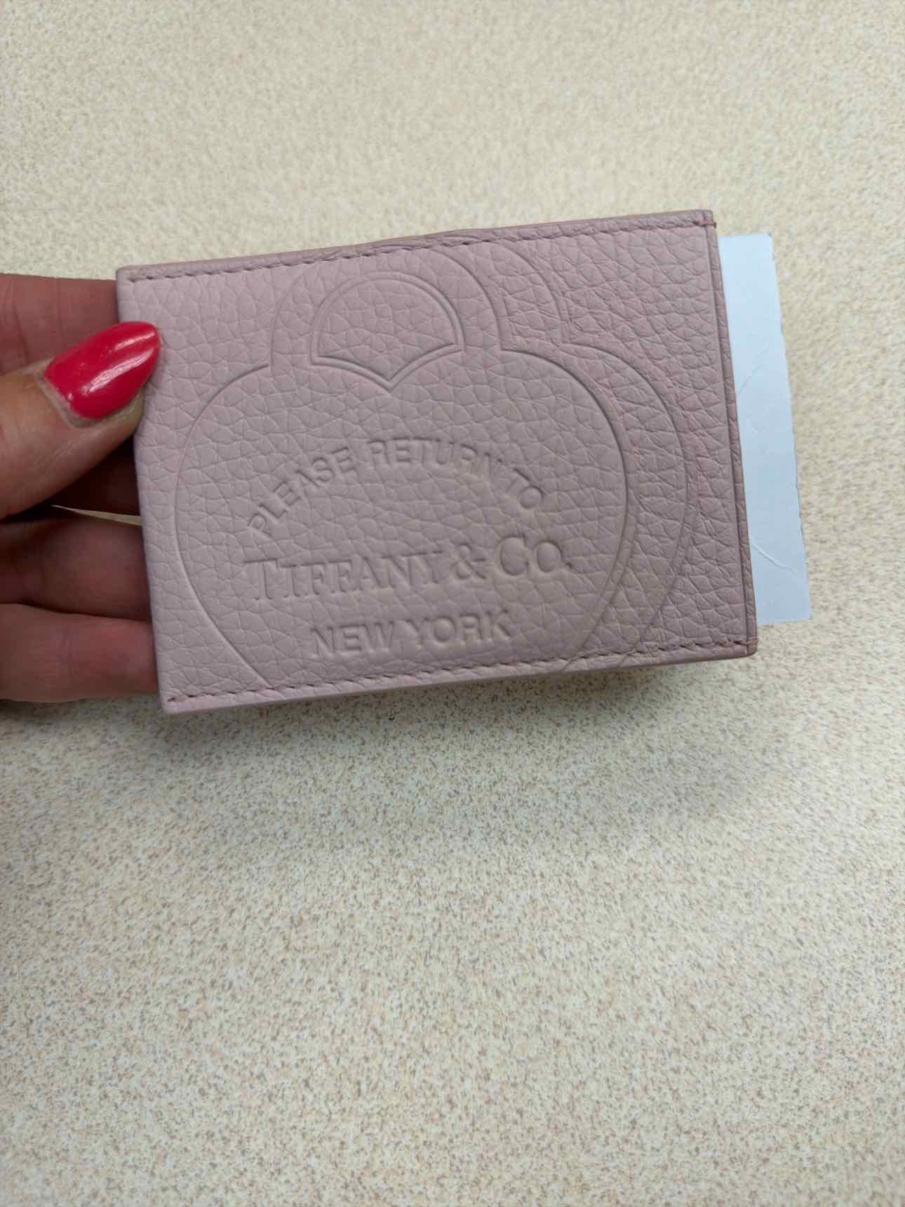 Return to Tiffany & Co. New York Embossed Heart Leather Card NEW