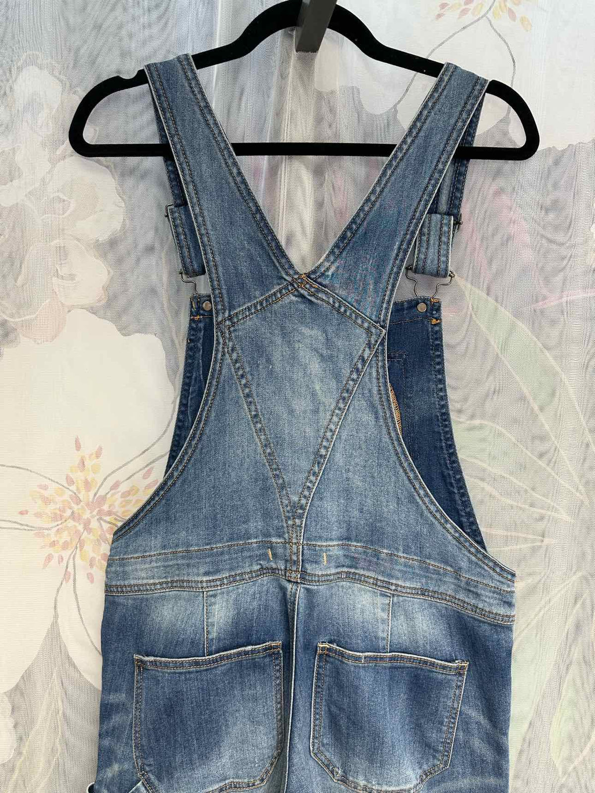 Free People Distressed Button Fly Utility Size 26 Denim Overalls