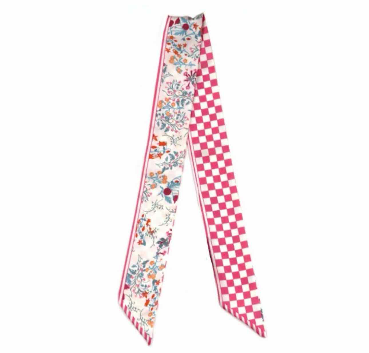 Silk-feel Floral Twilly Scarf