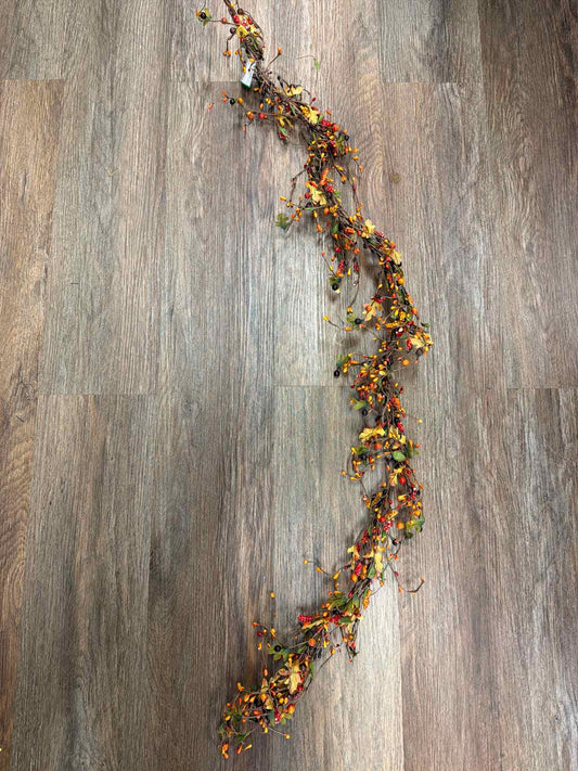 Fall Harvest Berry Leaves Garland (55" length) Home Decor
