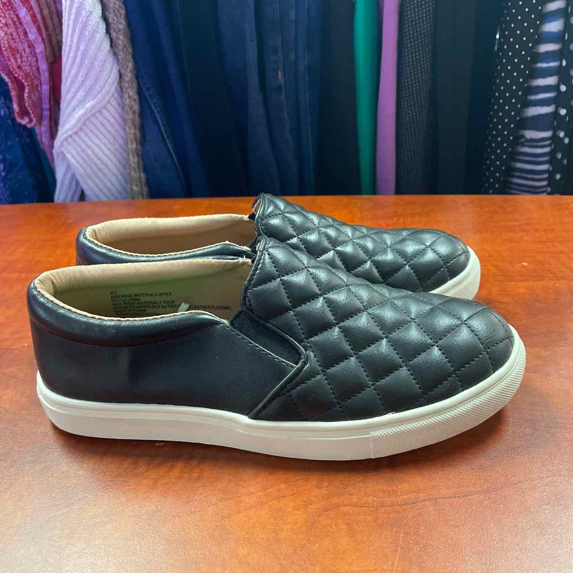 LifeStride Black Slip-On Square-Toe Comfort Shoes Size 6 1/2