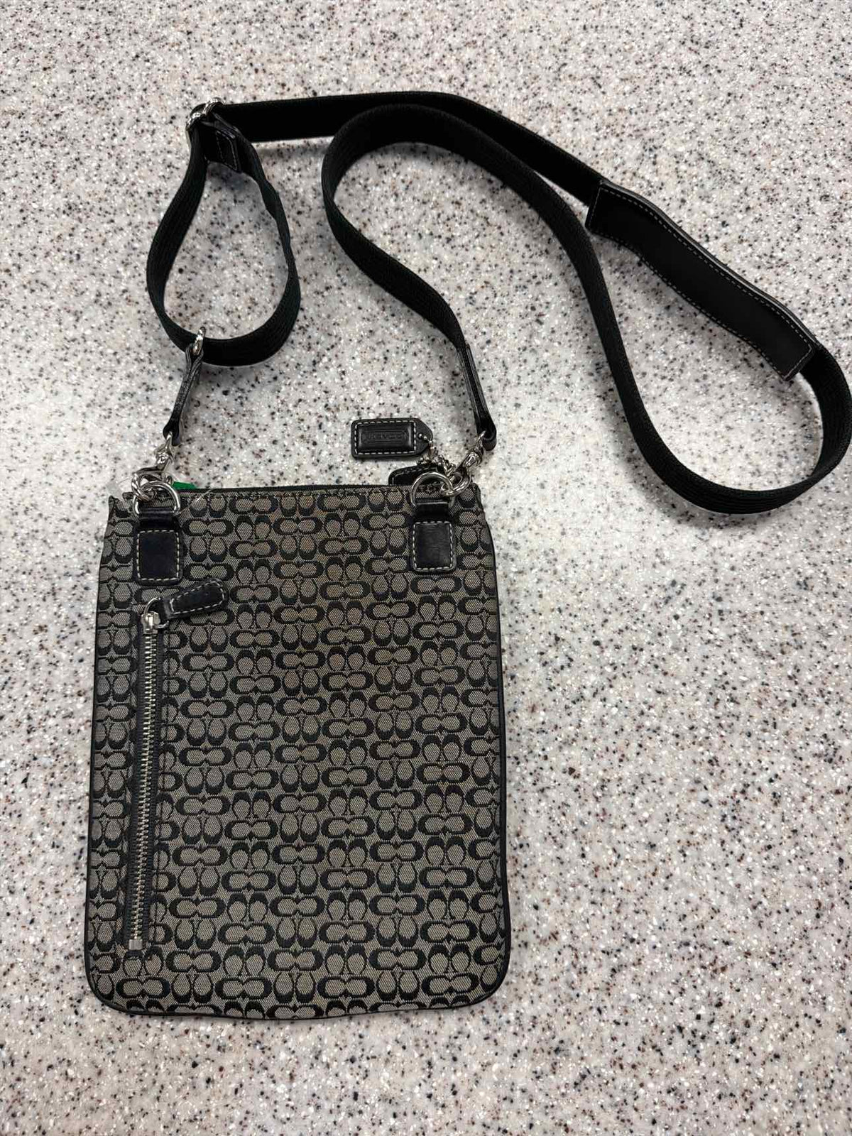 Coach Canvas Messenger Black Crossbody Slim Shoulder Bag