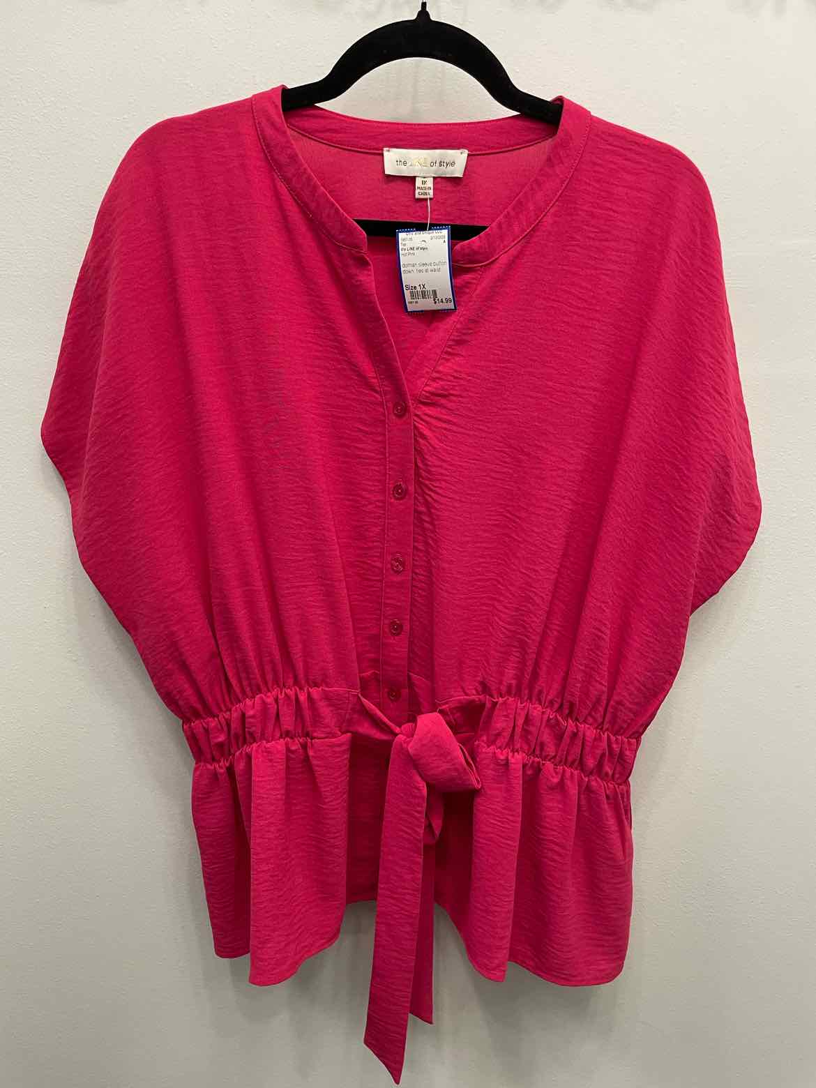 the LINE of style Size 1X Hot Pink Top
